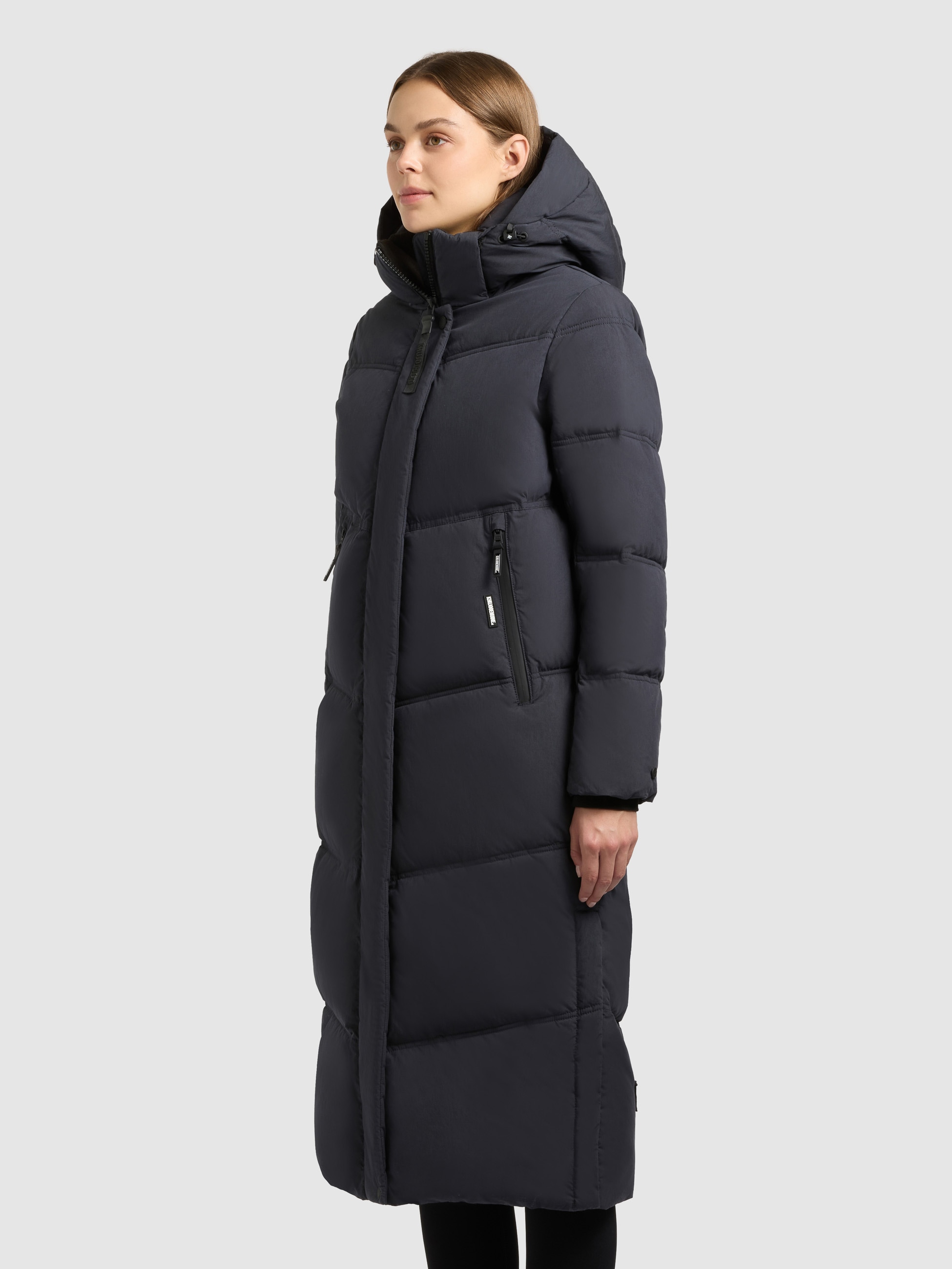 khujo Steppmantel »RITZ« praktische Seitenschlitze mit Reissverschluss, abnehmbare Kapuze