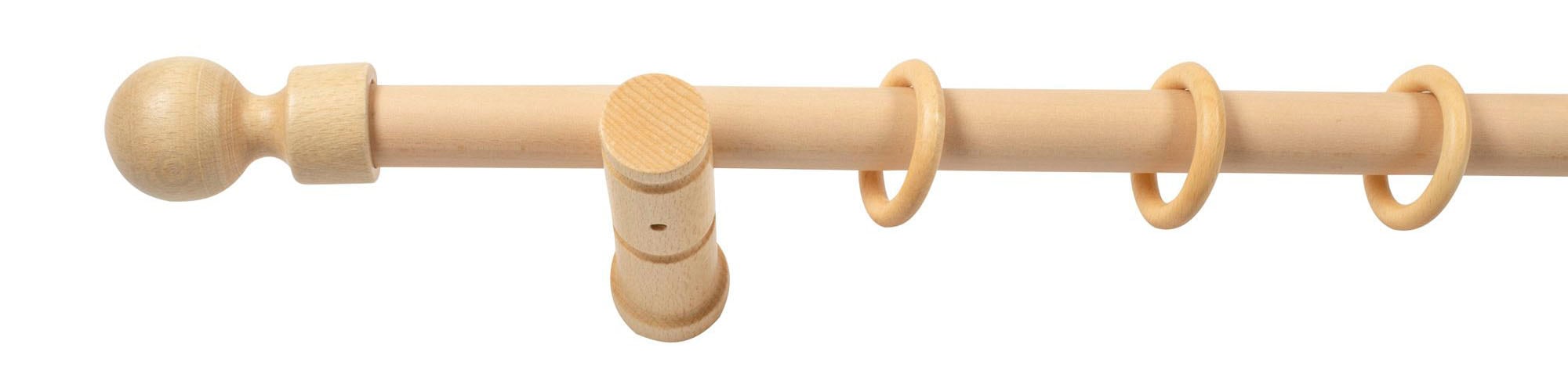 SN DECO GROUP Gardinenstange »Giro«, 1 läufig-läufig, Fixmass, 28 mm, Holz, verschiedenen Längen und Farben, Komplettset