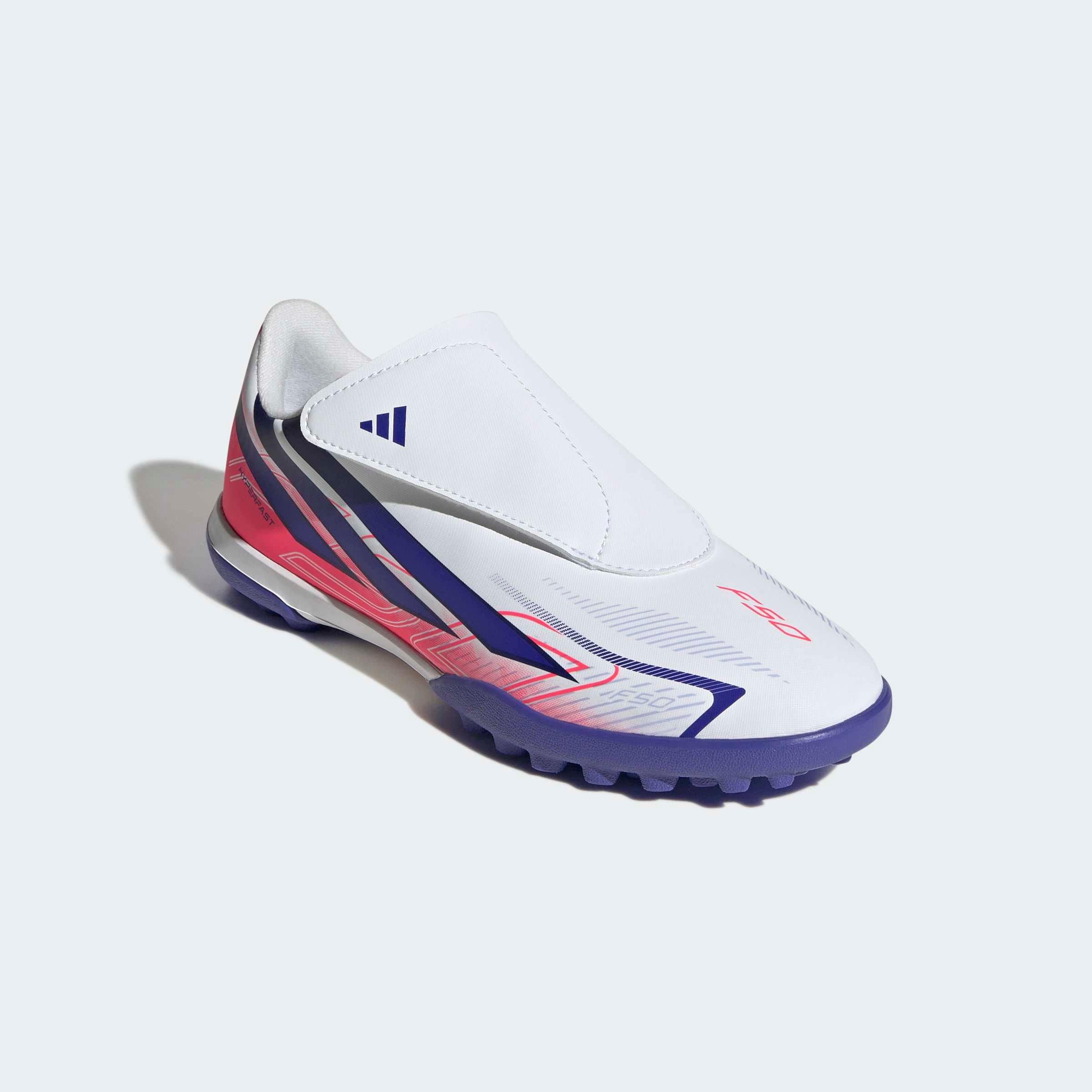 Image of adidas Performance Fussballschuh "F50 HYPERFAST CLUB KIDS, HYBRIDRASEN, KLETTVERSCHLUSS"