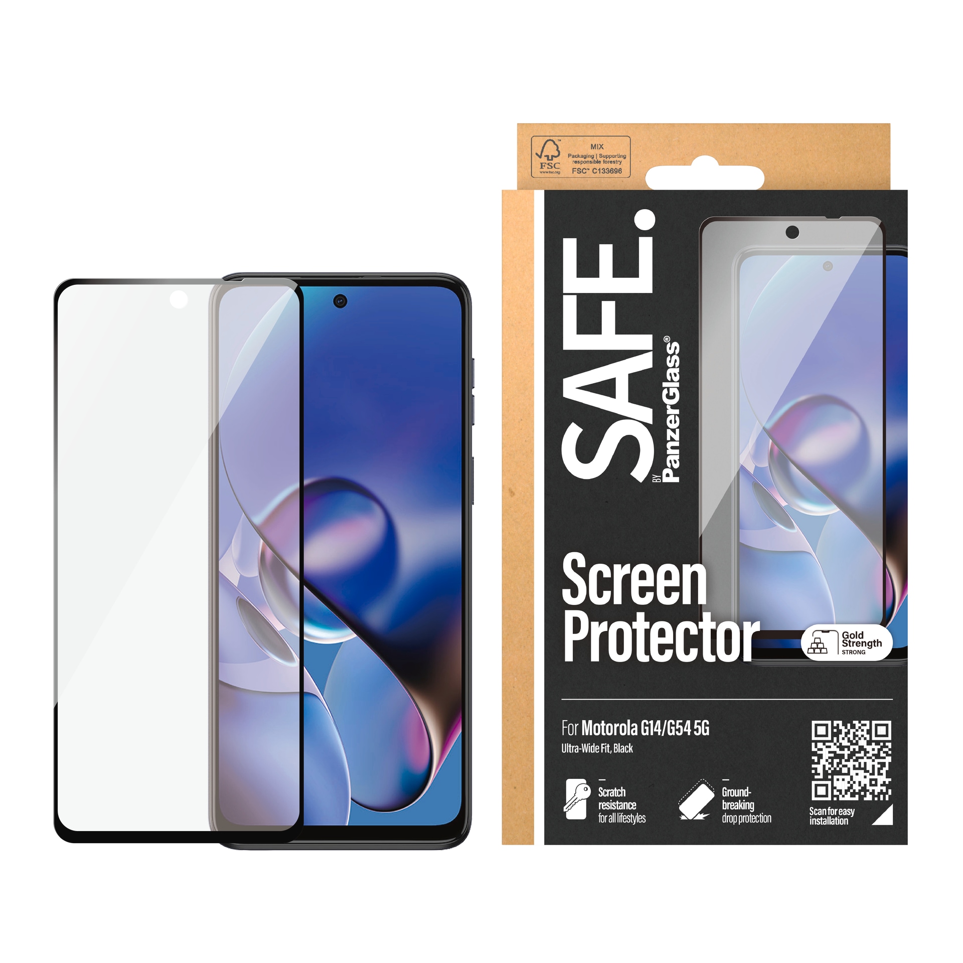 Displayschutzglas »Ultra-Wide Fit Screen Protector«, für Motorola G14 4G; Motorola G54...