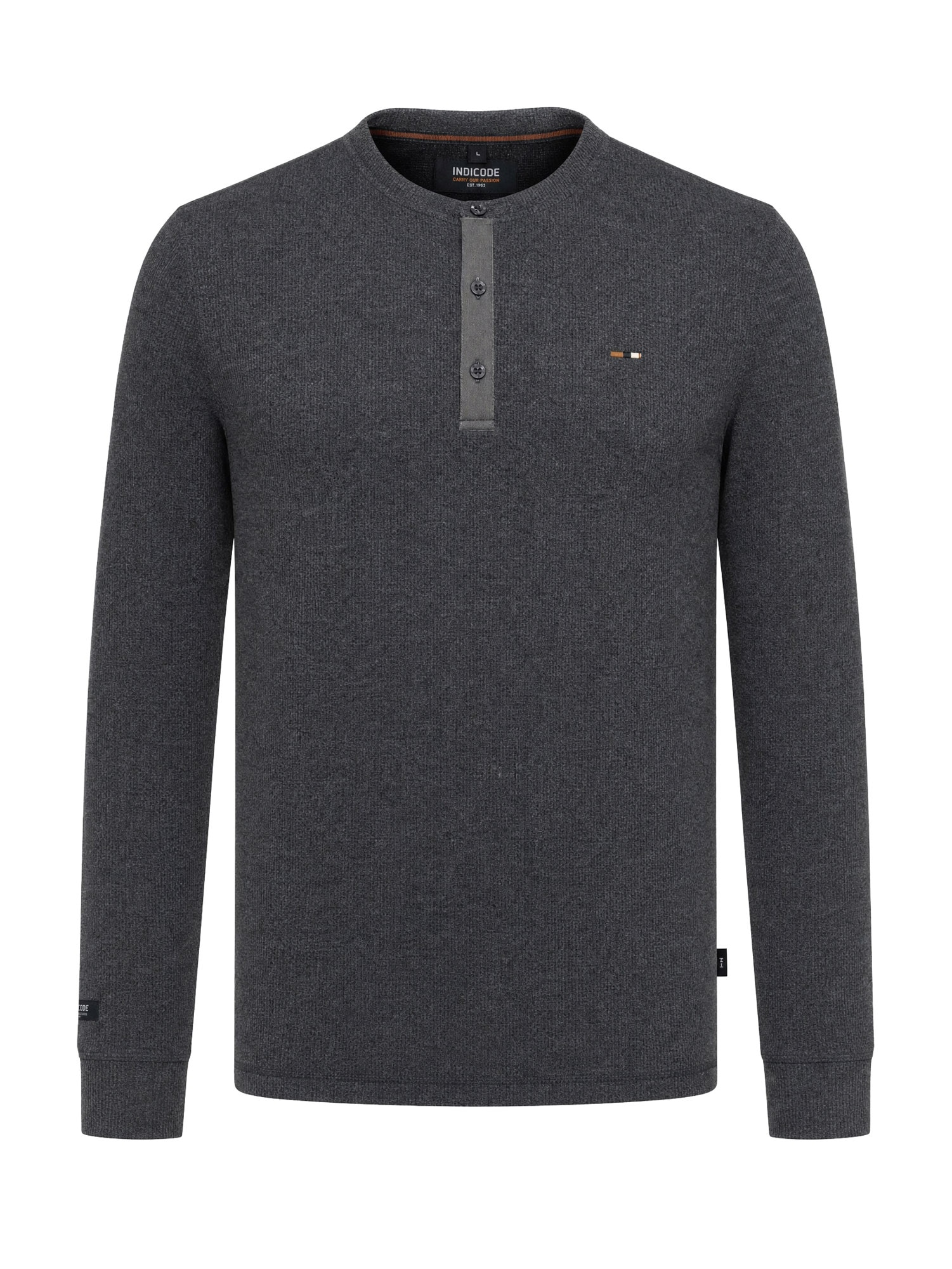 Indicode Sweat-shirt »INDorburn Grandad«, Materialmix, regular fit
