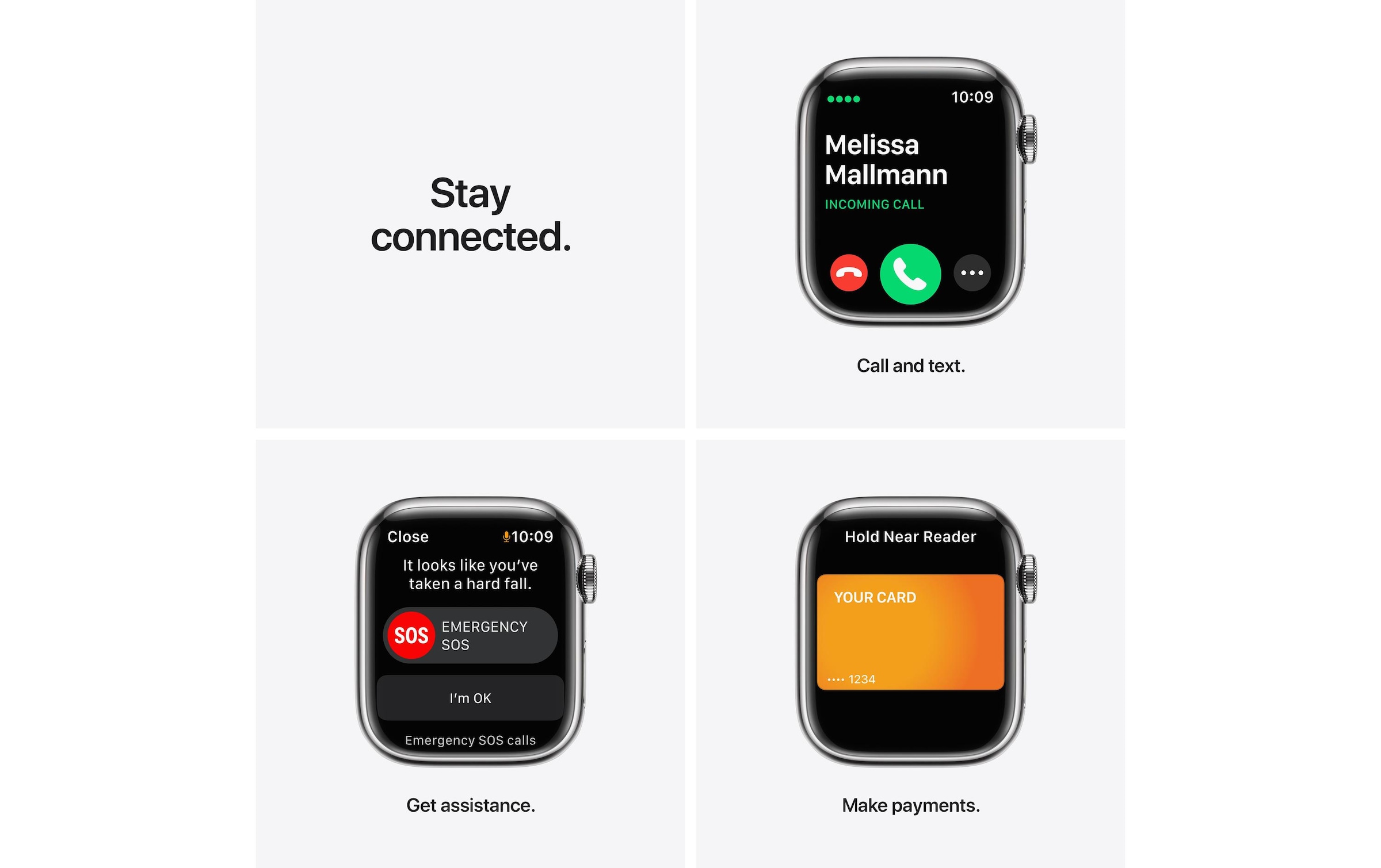 Apple Smartwatch »Serie 7, GPS, 41 mm Edelstahlgehäuse mit Sportarmband«, Watch OS, MKHW3FD/A