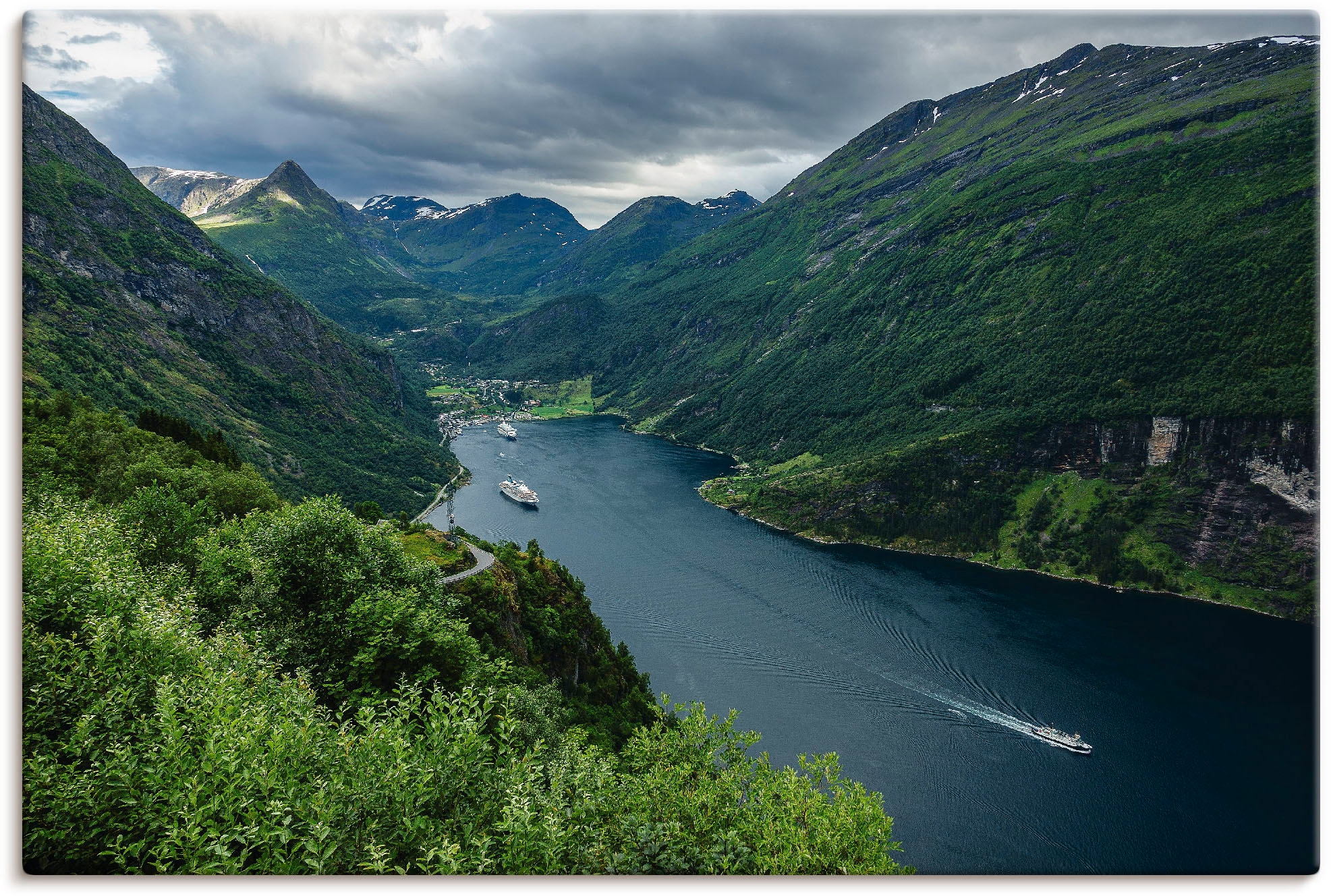 Image of Artland Wandbild "Blick auf den Geirangerfjord Norwegen" Küste 1 Stk. tlg. als Alubild, Leinwandbild in verschied. Grössen