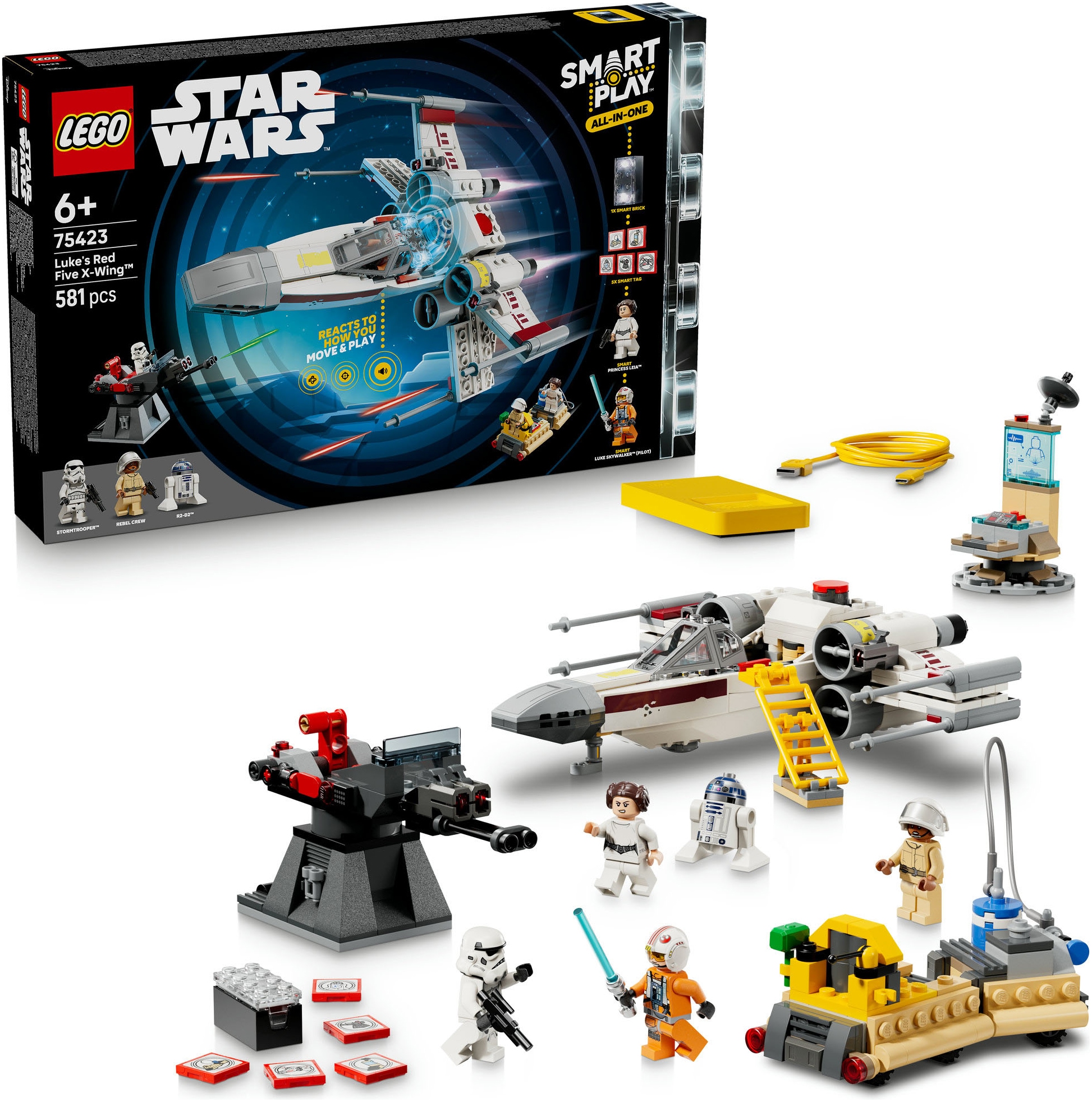LEGO® Pions de construction »SMART Play: Lukes Rot Fünf X-Wing (75423), LEGO Star Wars™« mit Licht- und Soundeffekten