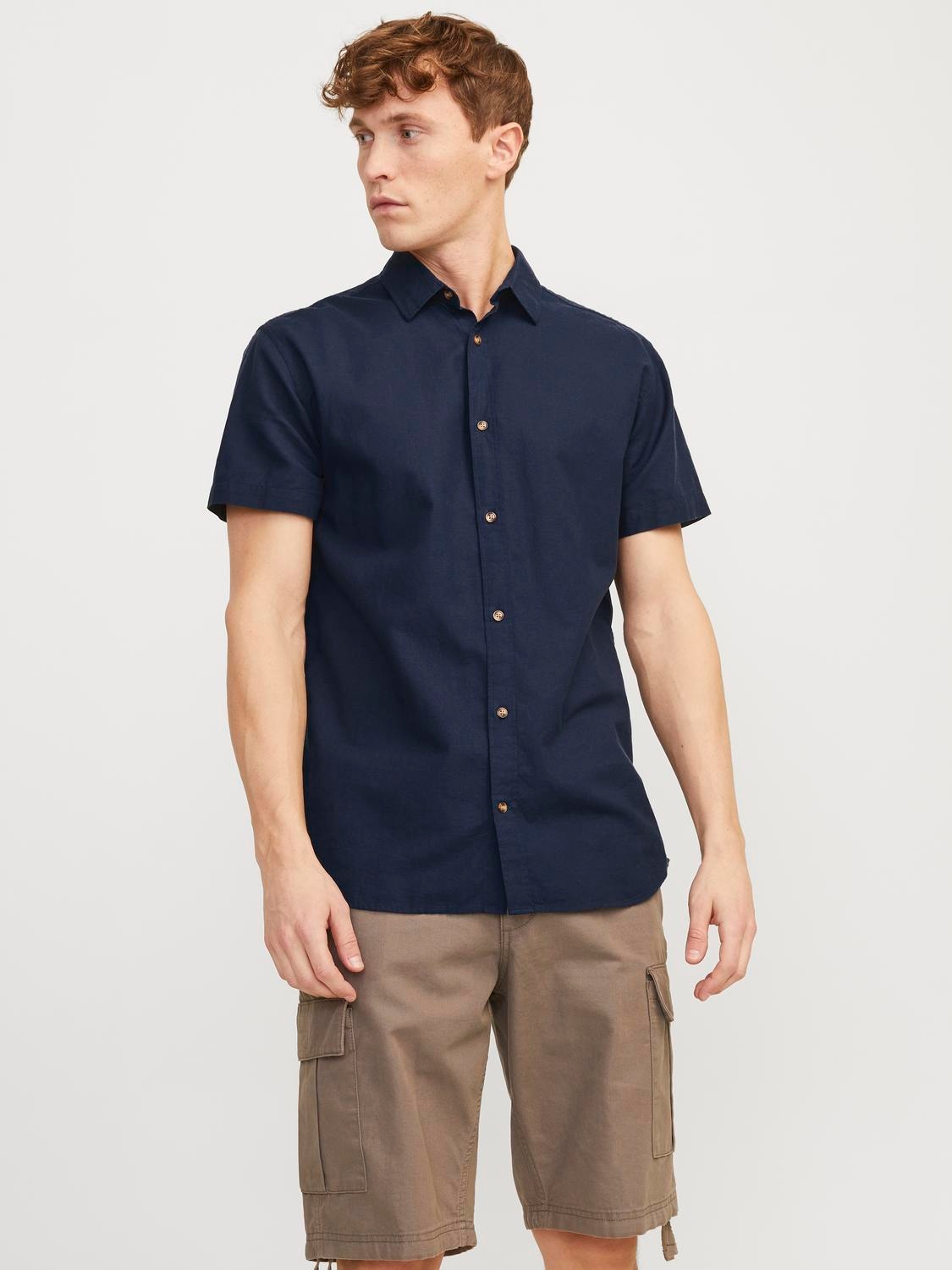 Jack & Jones Kurzarmhemd »JJESUMMER LINEN BLEND SHIRT SS SN«