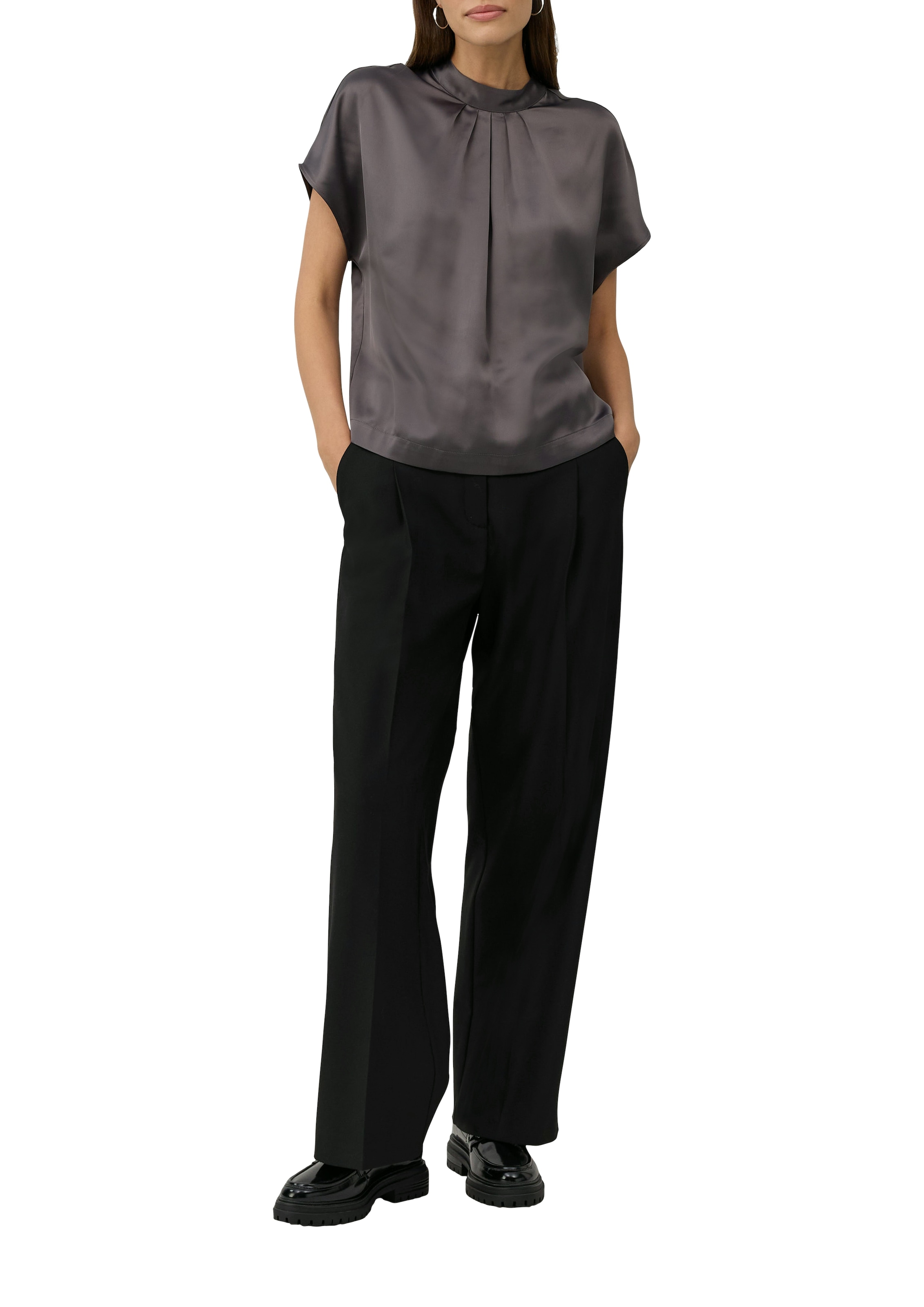 s.Oliver BLACK LABEL Satinbluse, mit Falten