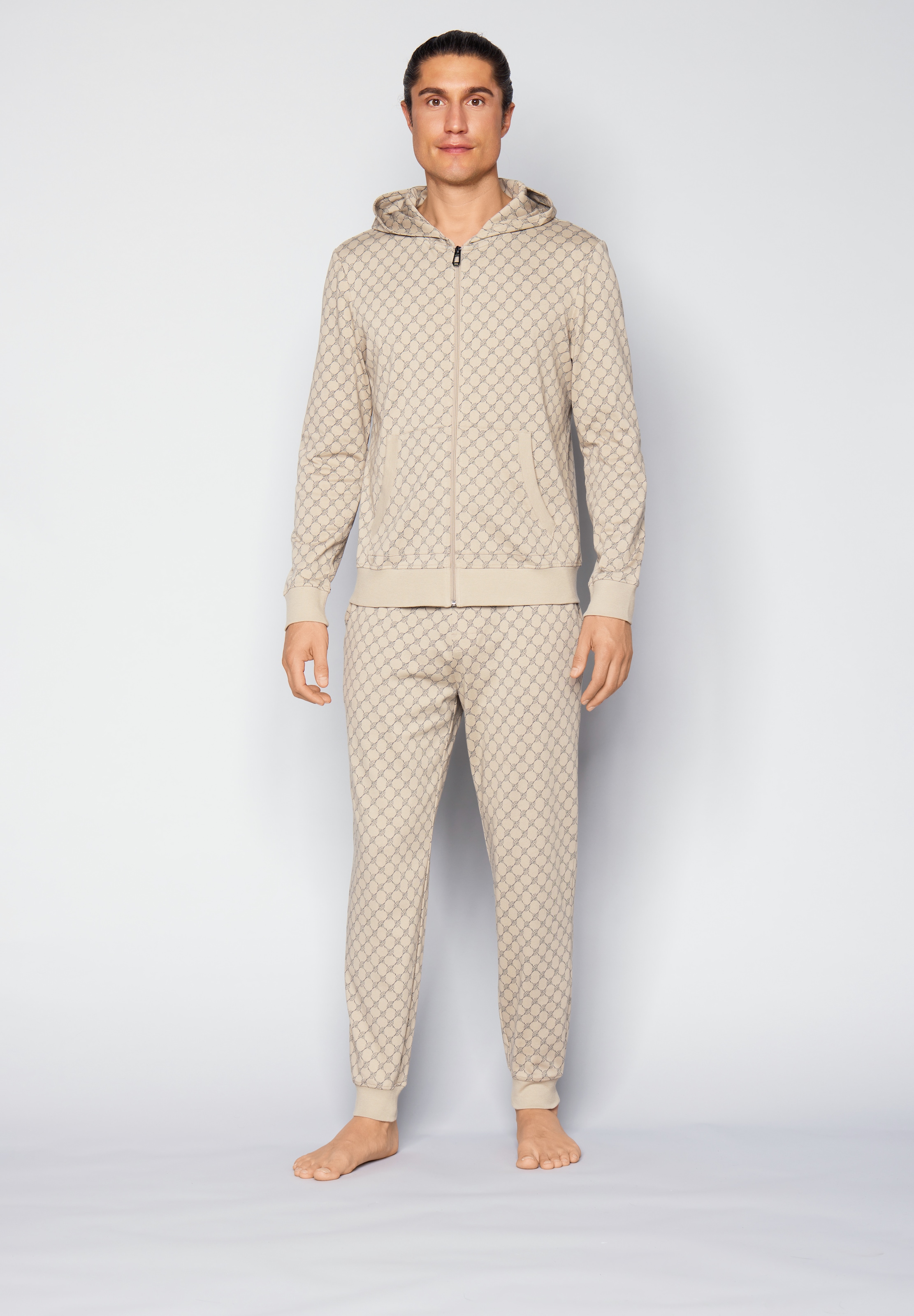 JOOP! Veste sweat mit Cornflower-Print allover und Kapuze