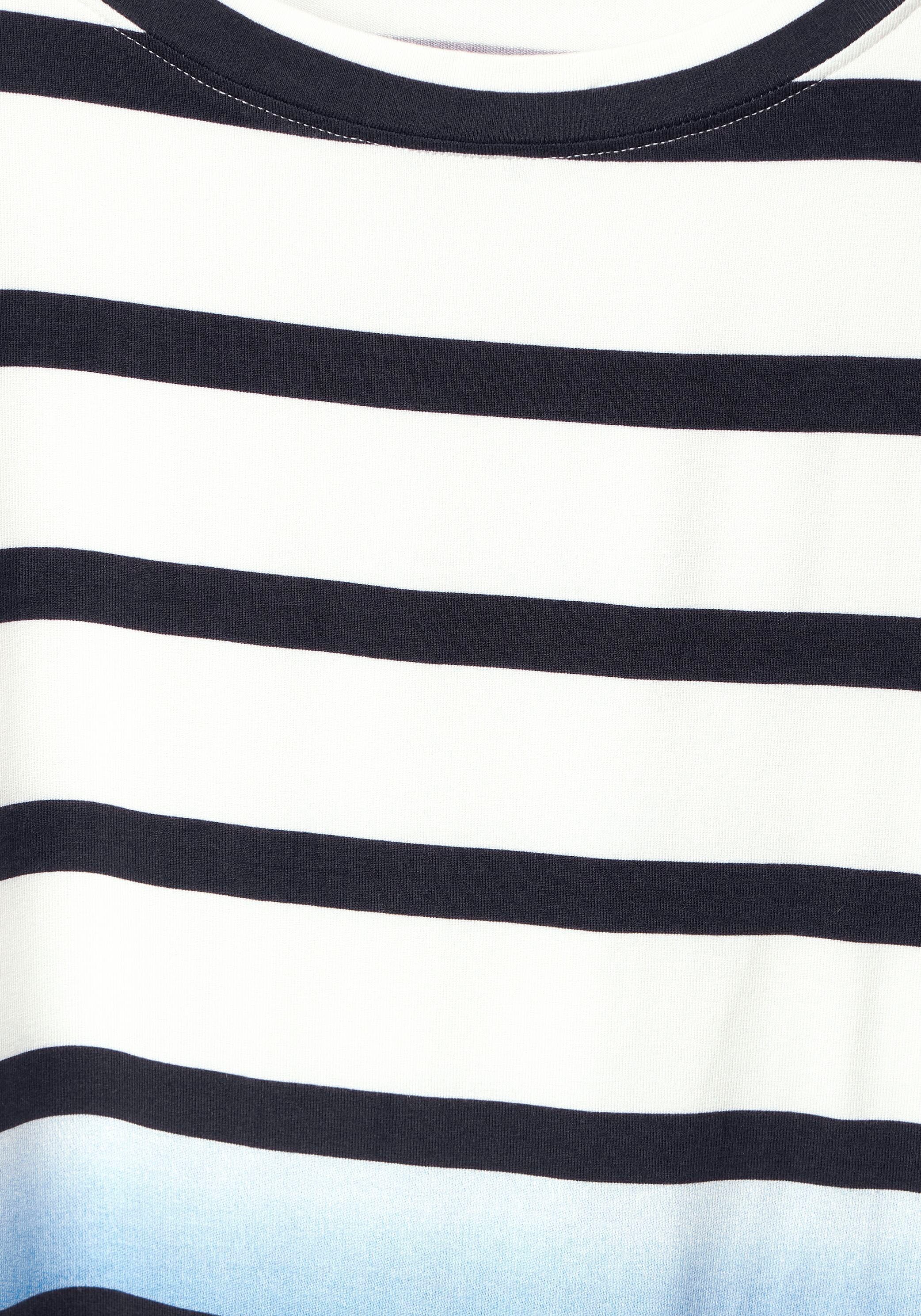 Cecil Sweatkleid »EOS_Striped Dip Dye Dress«, mit gewollten Falten