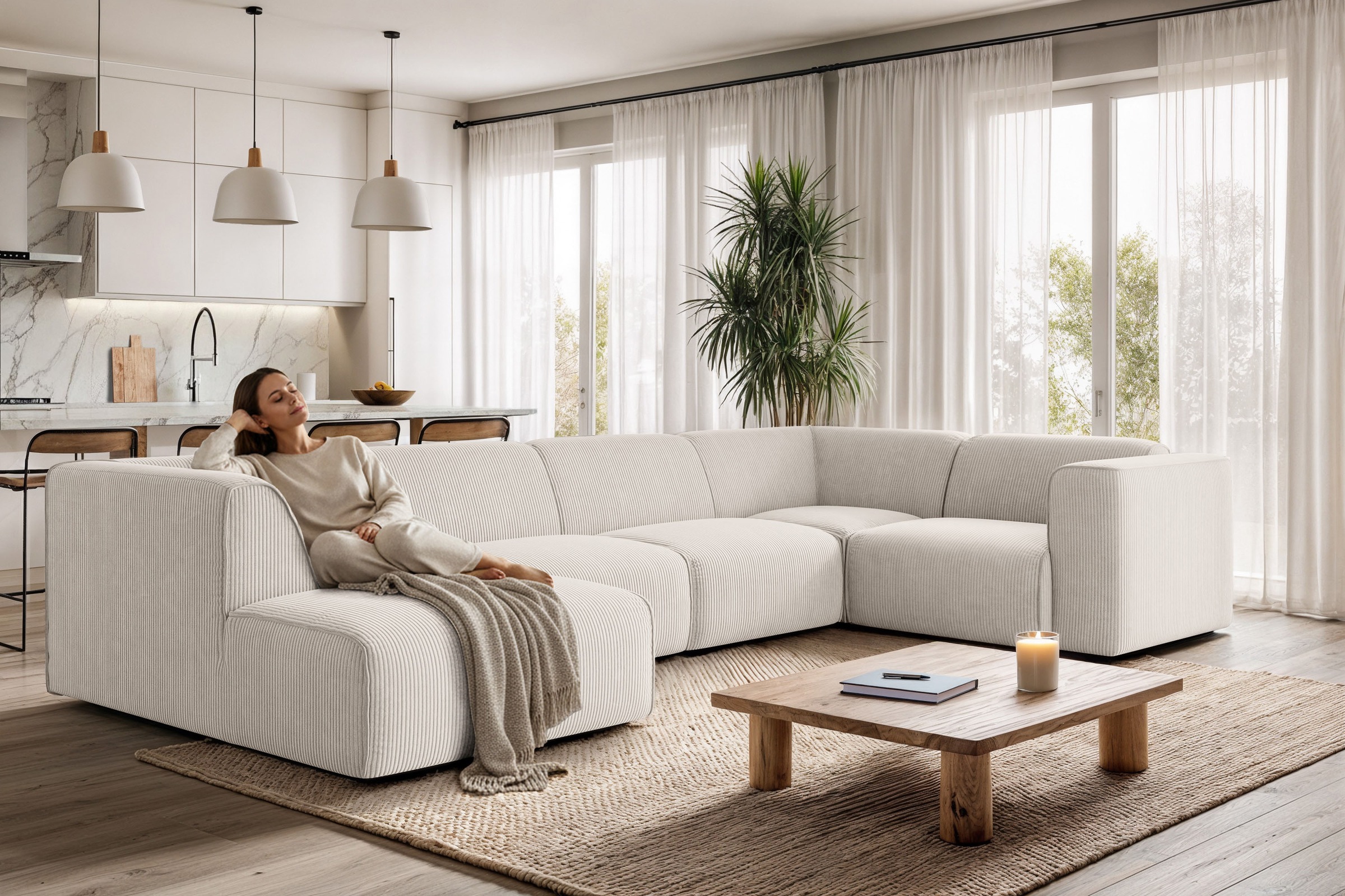 Image of GOODproduct Wohnlandschaft "Merid U-Form, B: 367 cm" jederzeit durch Module erweiterbar