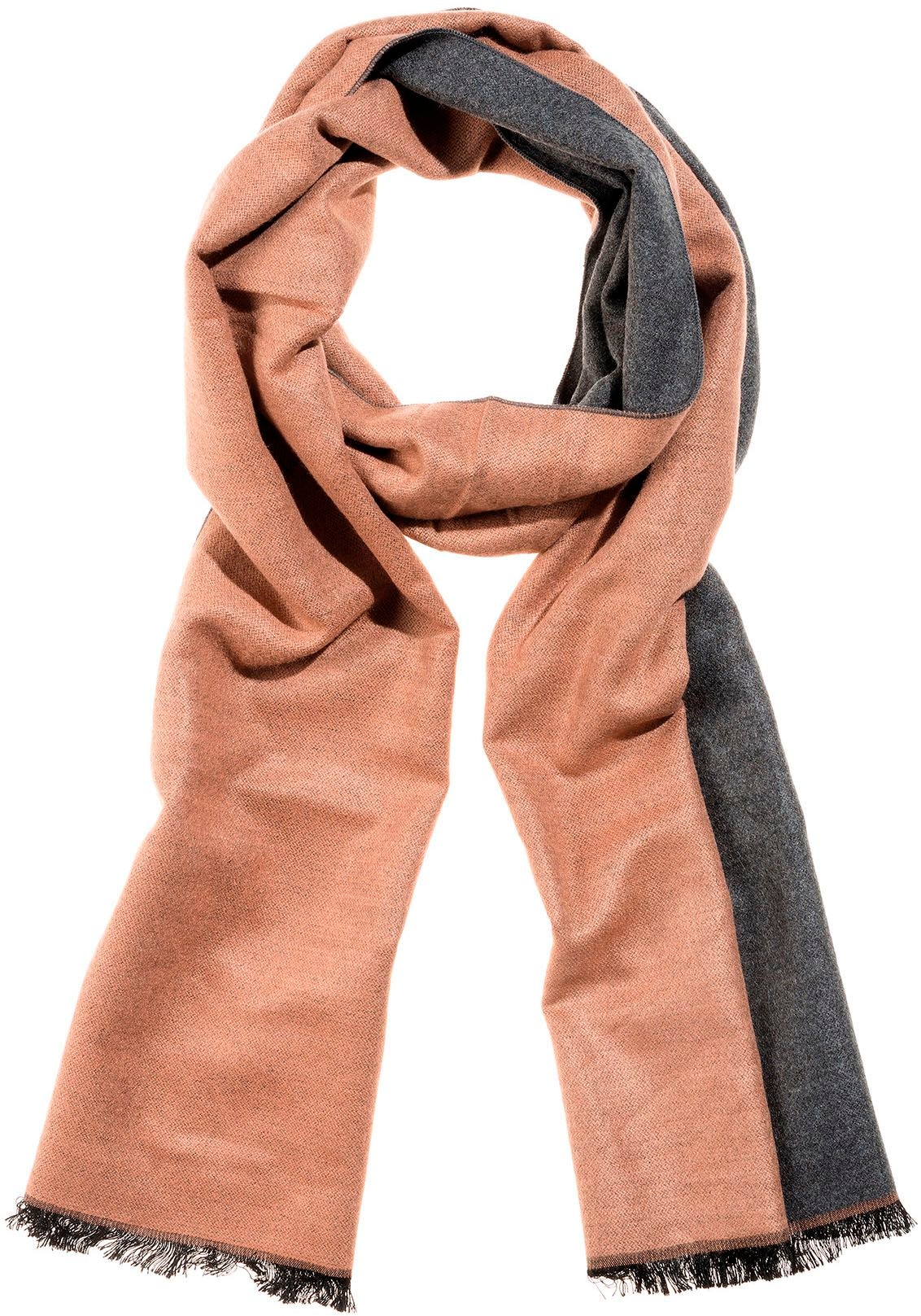 ligne en mit zweifarbig Mode Acheter confortablement Fransen Schal, MONTI