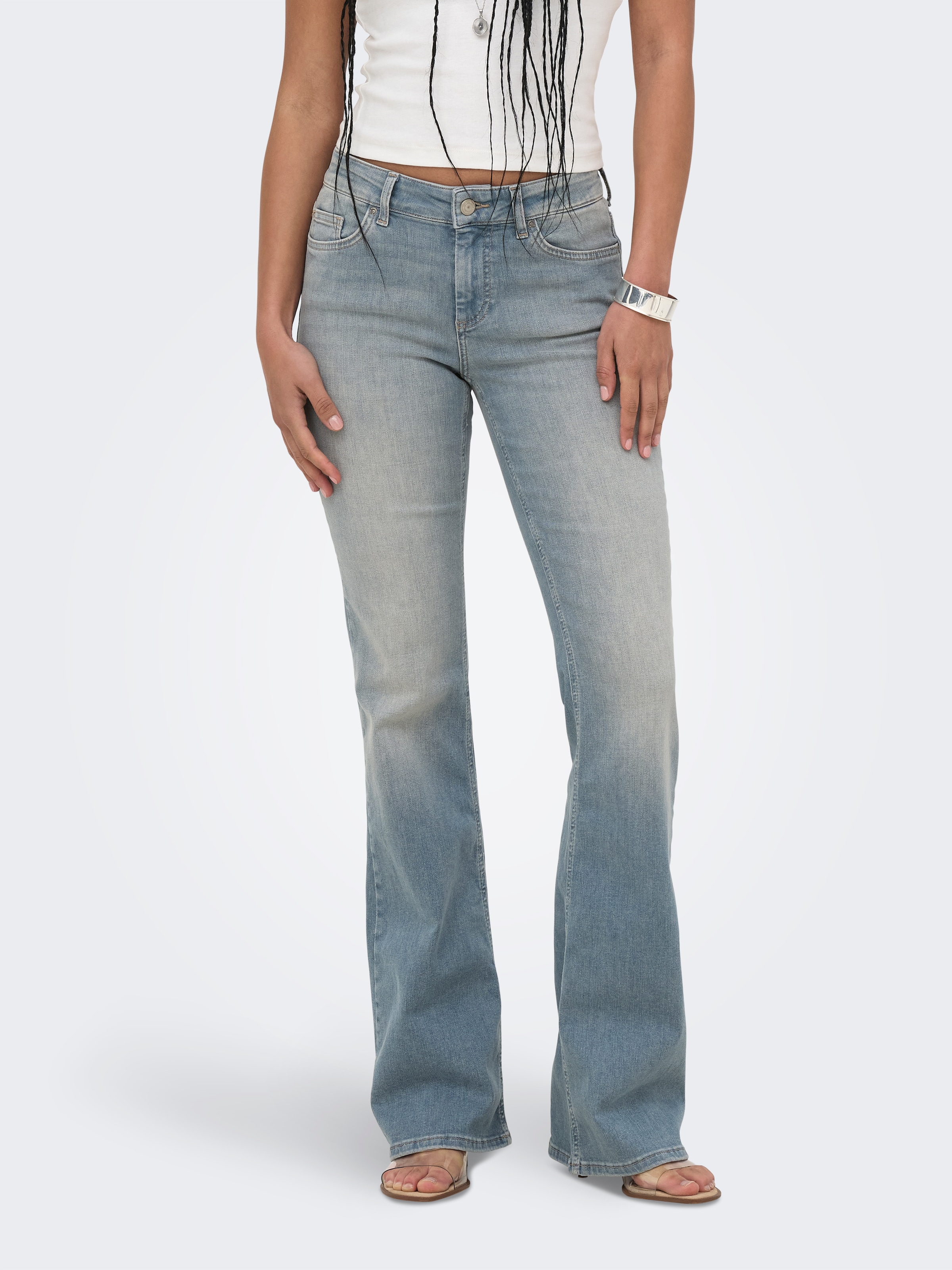ONLY Jeans bootcut »ONLBLUSH MID FLARED DNM REA638« mélange de coton, coupe bootcut