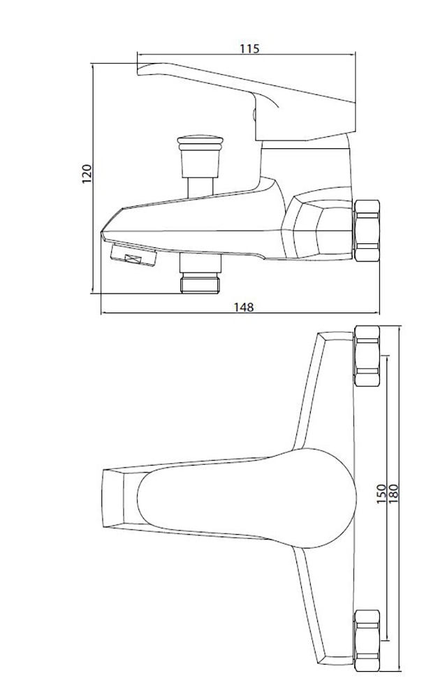 Schütte Robinetterie de baignoire »Tessa« mitigeur baignoire, robinet de bain, robinetterie de baignoire chromée