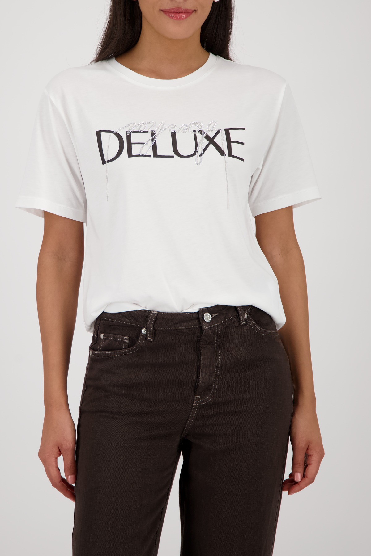 Image of Monari T-Shirt "Shirt Schrift" Regular fit mit Schmuckdetails