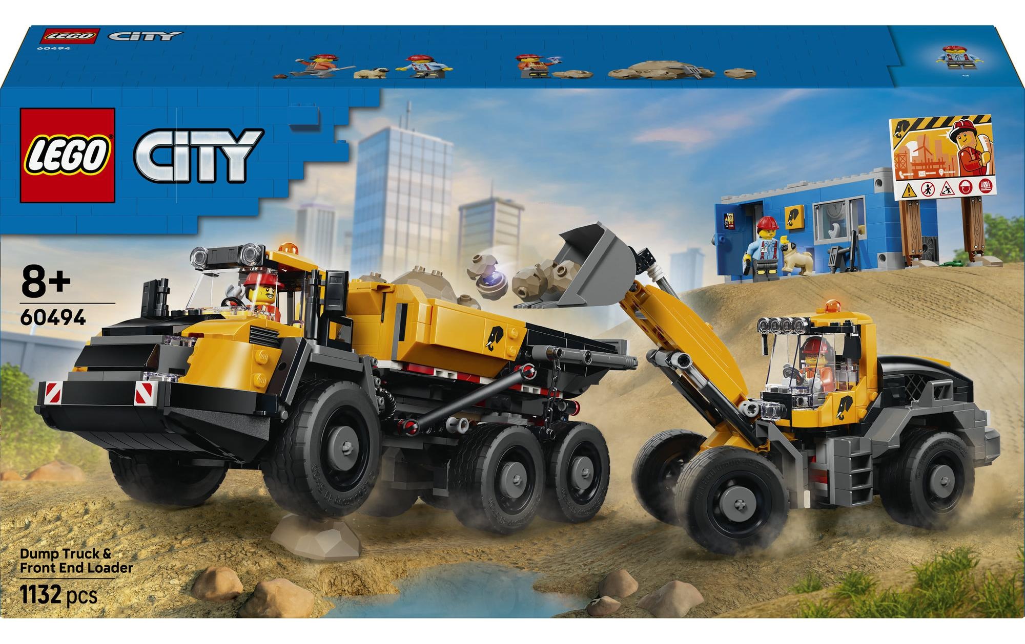 LEGO® Pions de construction »Kipplaster und Schaufellader (60494), LEGO City« fabriqué en Europe