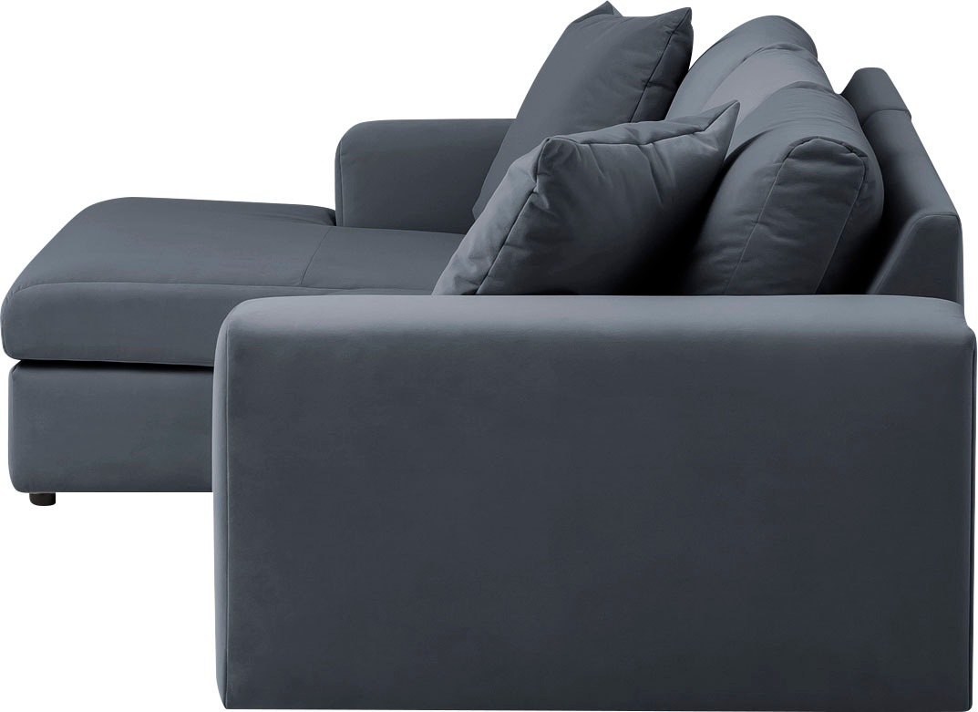 andas Ecksofa »SLEETLAND XXL in Samtvelours oder Vintage-Leder-Optik, L-Form,«, besonders gross und bequem