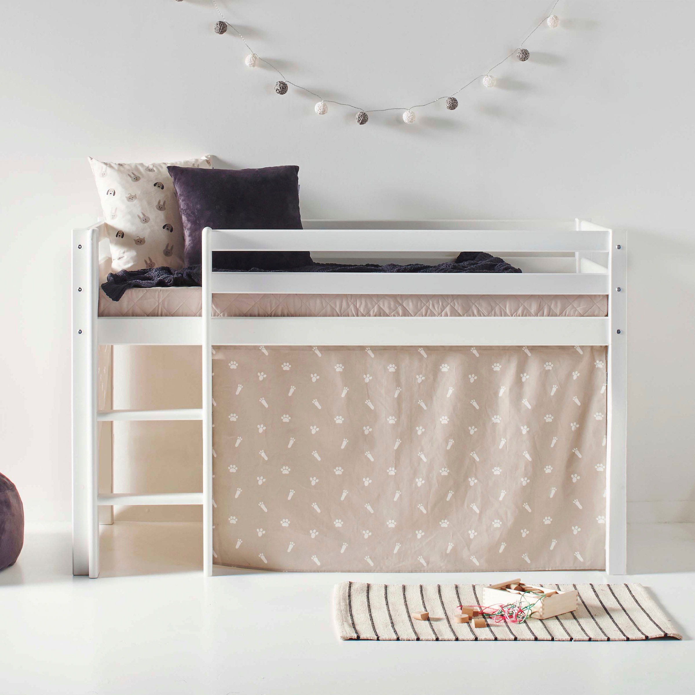 Hoppekids Hochbett »ECO Dream, Kinderbett, Spielbett, Halbhohes Bett aus Massivholz«, inkl. Vorhang-Set Creator, Bettgrösse & Matratze wählbar