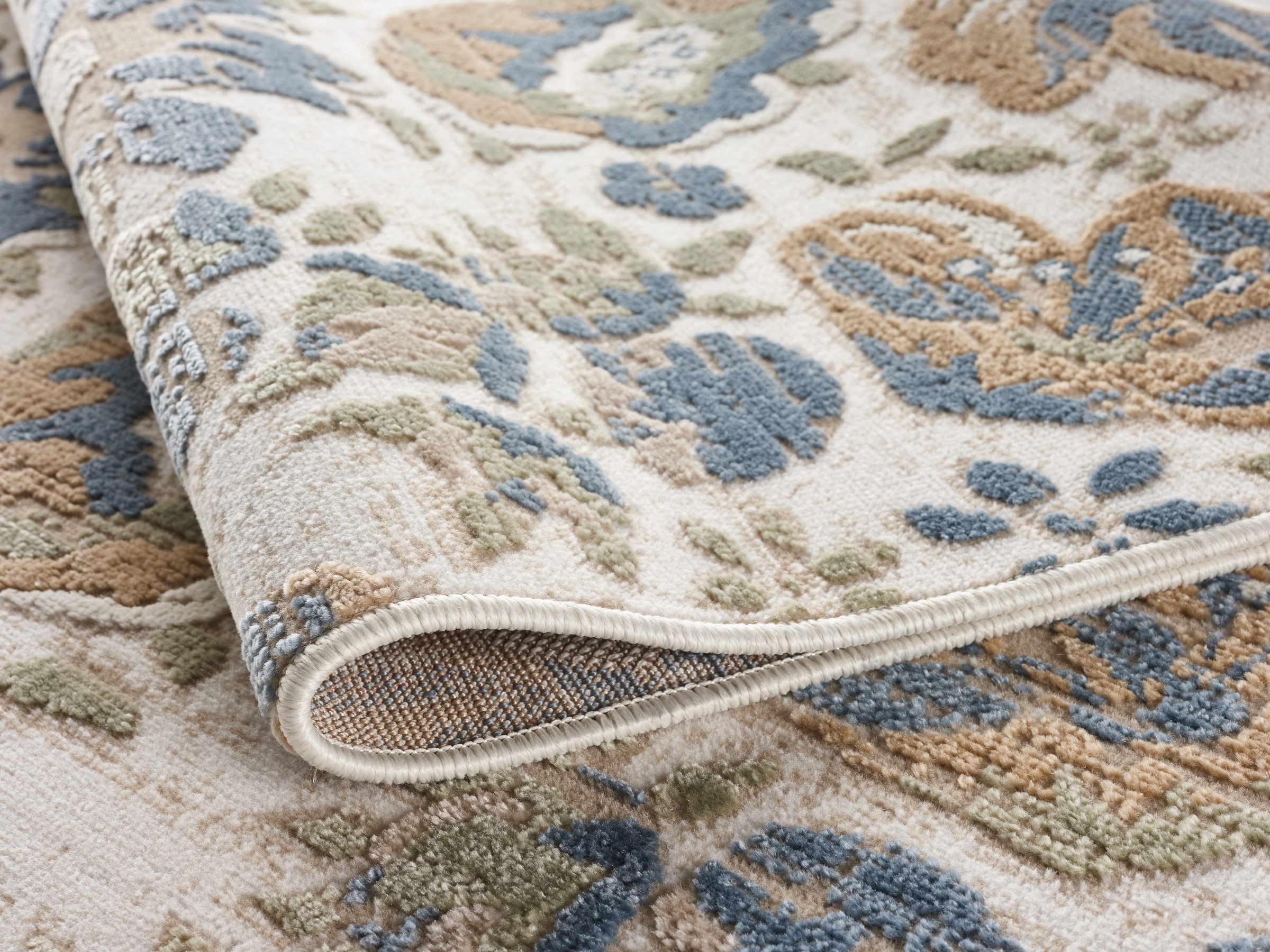 GOODproduct Teppich »Ellodie, Hoch-Tief-Struktur« rechteckig 7 mm Höhe Blumen, Floral, bunt, Wohnzimmer, Schlafzimmer, Esszimmer