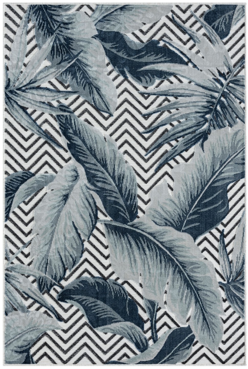 Myflair Möbel & Accessoires Teppich »Tiki, LAGERRÄUMUNG!« rechteckig 8 mm Höhe Blätter Motiv, Hoch-Tief Effekt, Outdoor geeignet, Balkon, Terrasse