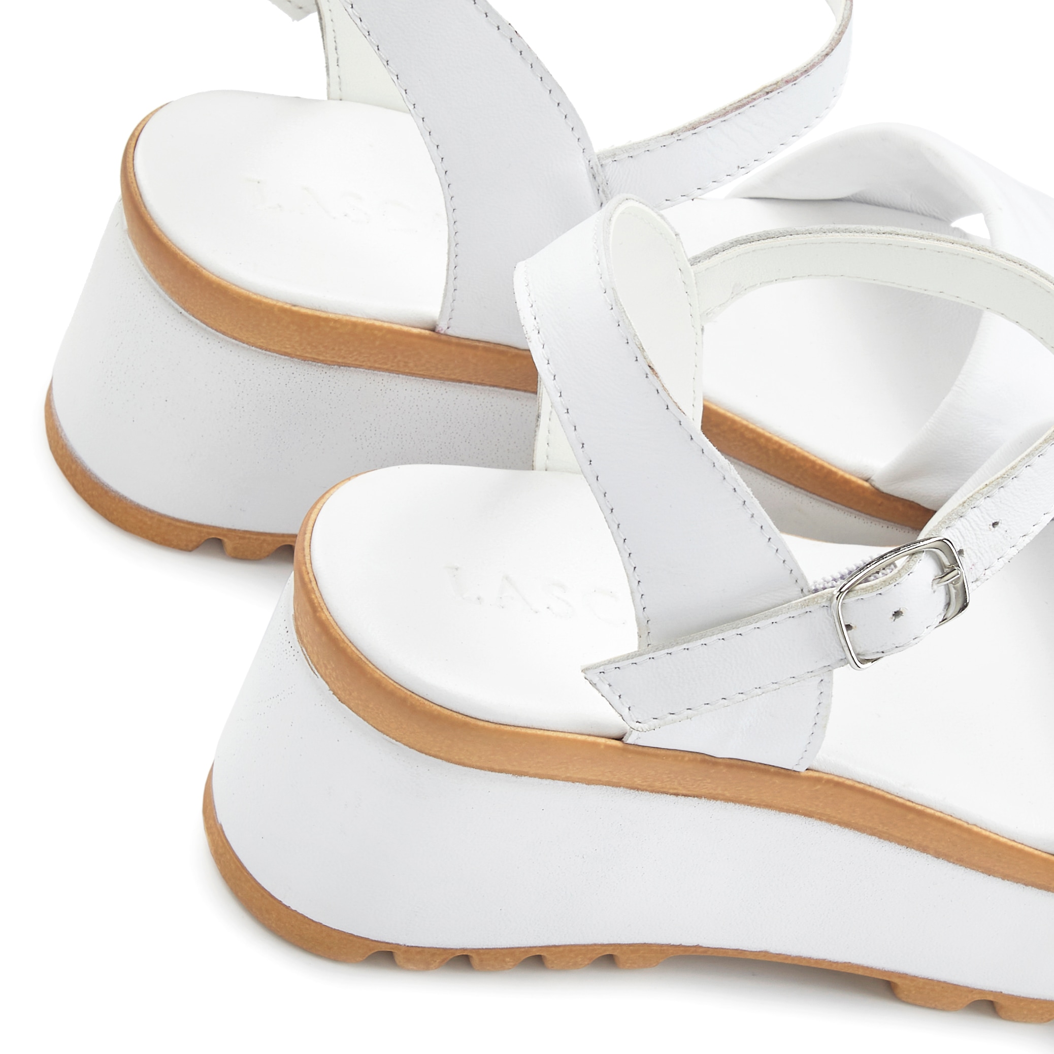 LASCANA Sandales »Riemchensandalette, Sandale, Sommerschuh, offener Schuh,«  NEU aus Leder mit Keilabsatz