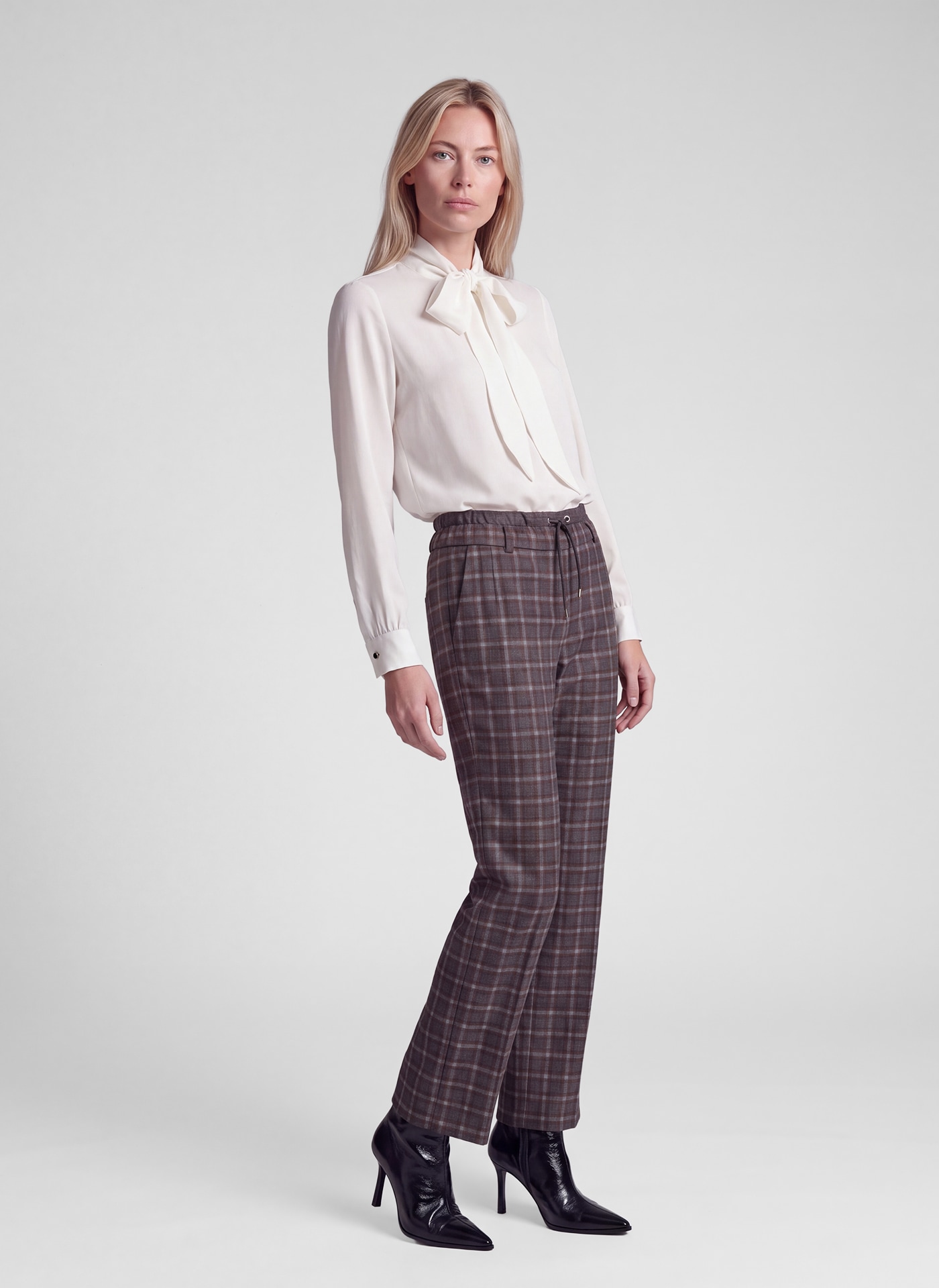 Rabe Langarmbluse Viskose-Bluse mit grosser Schleife