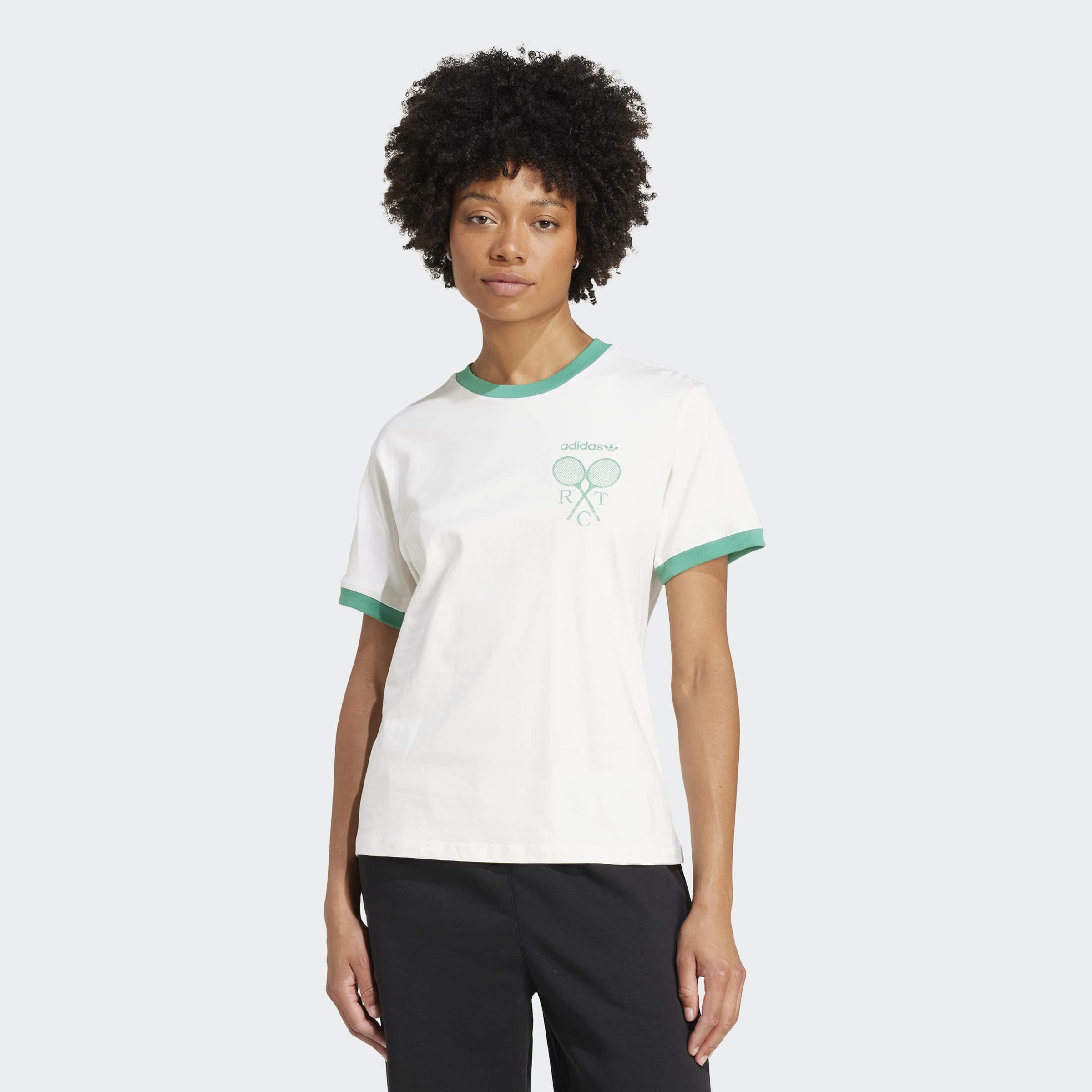 Image of adidas Originals T-Shirt "RETRO TENNIS REGULAR" sportliche reguläre Passform, mit Grafik auf der Vorderseite