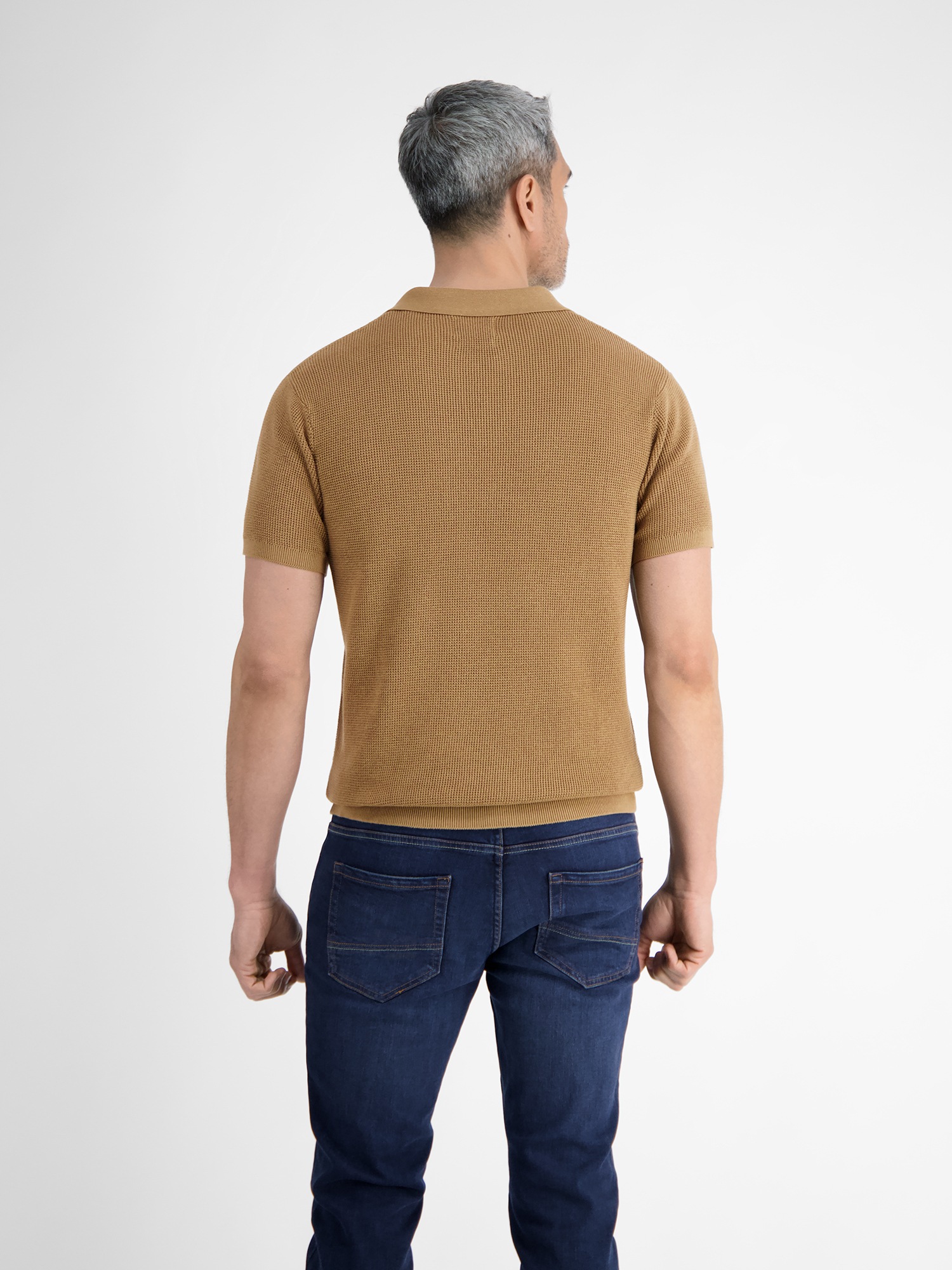 LERROS Poloshirt »LERROS Herren Strick-Polo mit offenem Kragen«