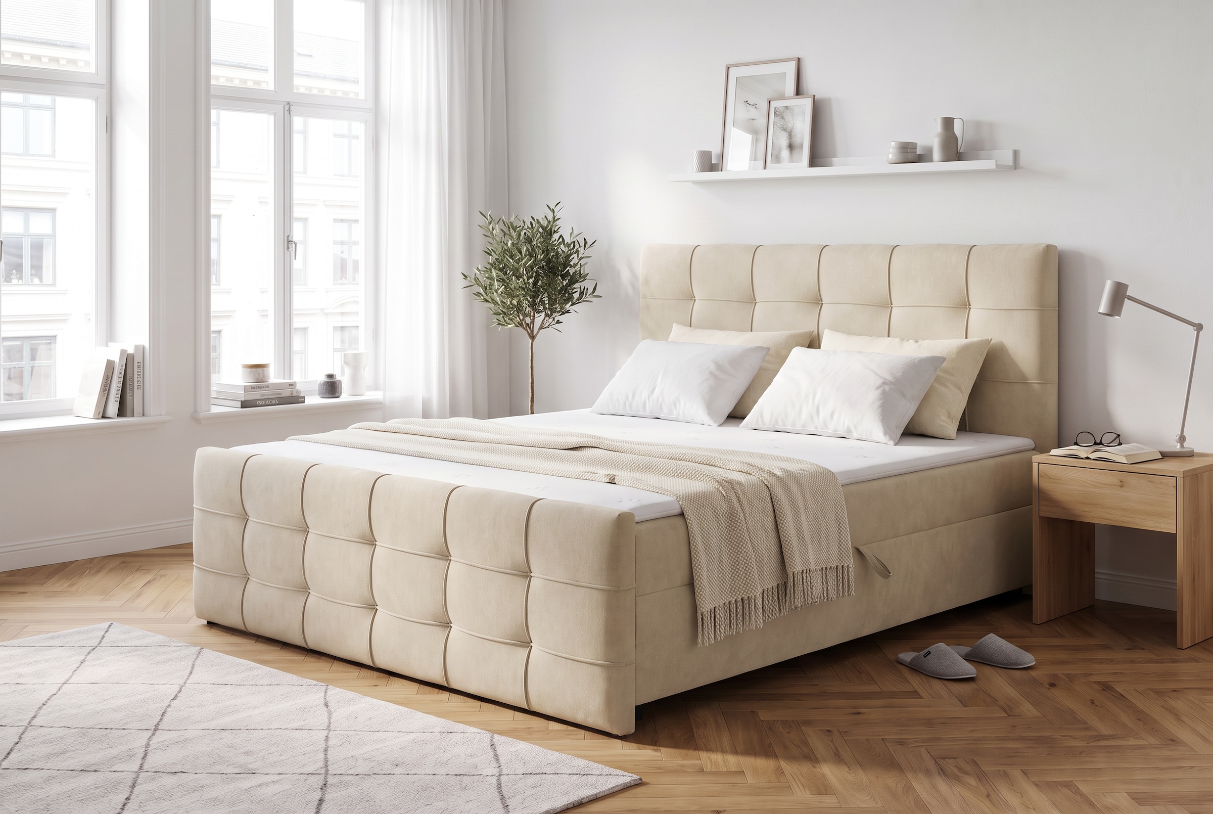 GOODproduct Boxbett »Lilienne inkl. Bettkasten und Topper, Liegefläche 180x200cm« erhältlich in der Grösse 180x200 cm