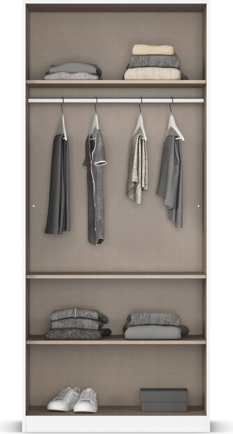 GOODproduct Armoire à portes battantes »Kleiderschrank Kleiderschränke Schrank Garderobe AGORDO mit Glasfront« en deux couleurs de poignées, largeurs 91-405 cm,  aménagement intérieur réfléchi, en 8 largeurs et 2 hauteurs MADE IN GERMANY