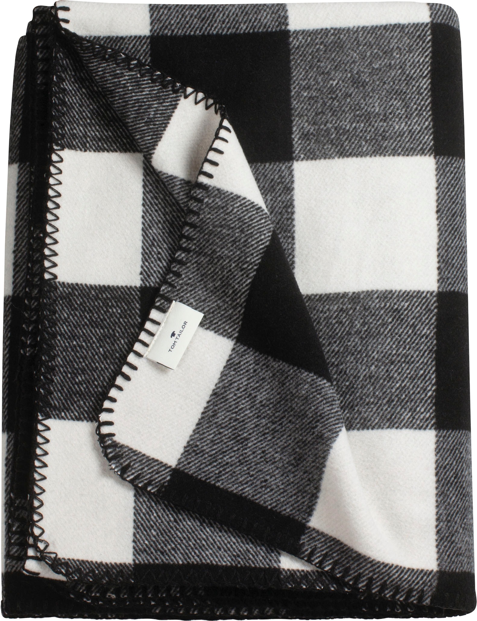 Image of TOM TAILOR Wohndecke »Big Check«, in moderner Schwarz-Weiss Optik, Kuscheldecke bei Ackermann Versand Schweiz
