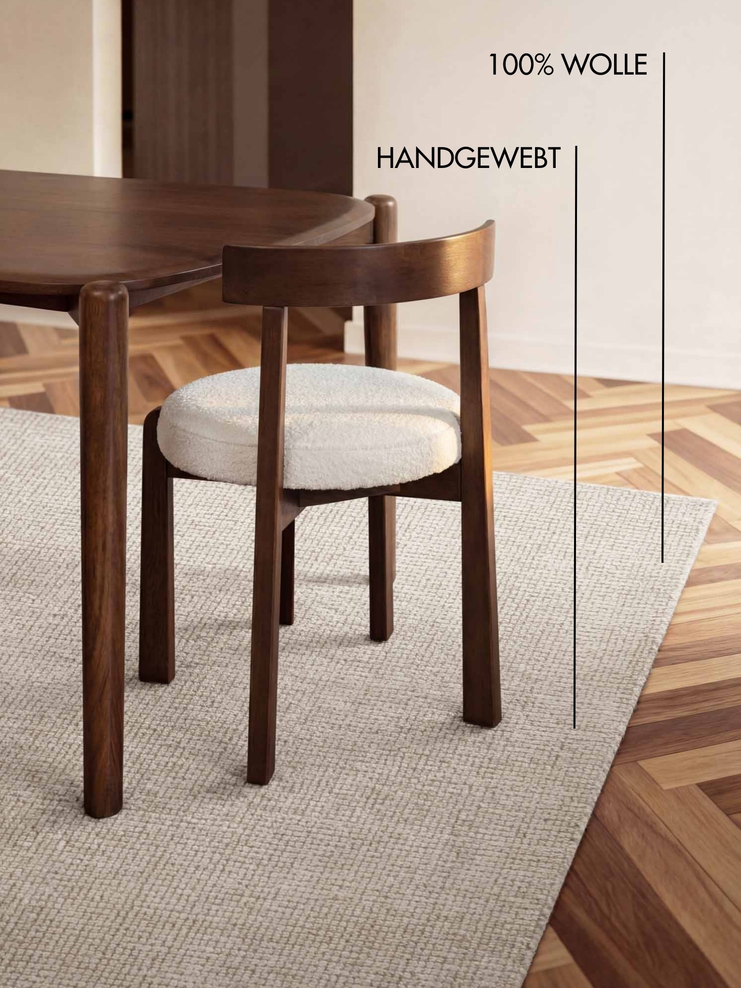 Ted Baker Tapis en laine »Croom , auch in rund« Rectangulaire 10 mm Höhe laine, naturel, tissé main, salon, chambre, moderne, scandinave