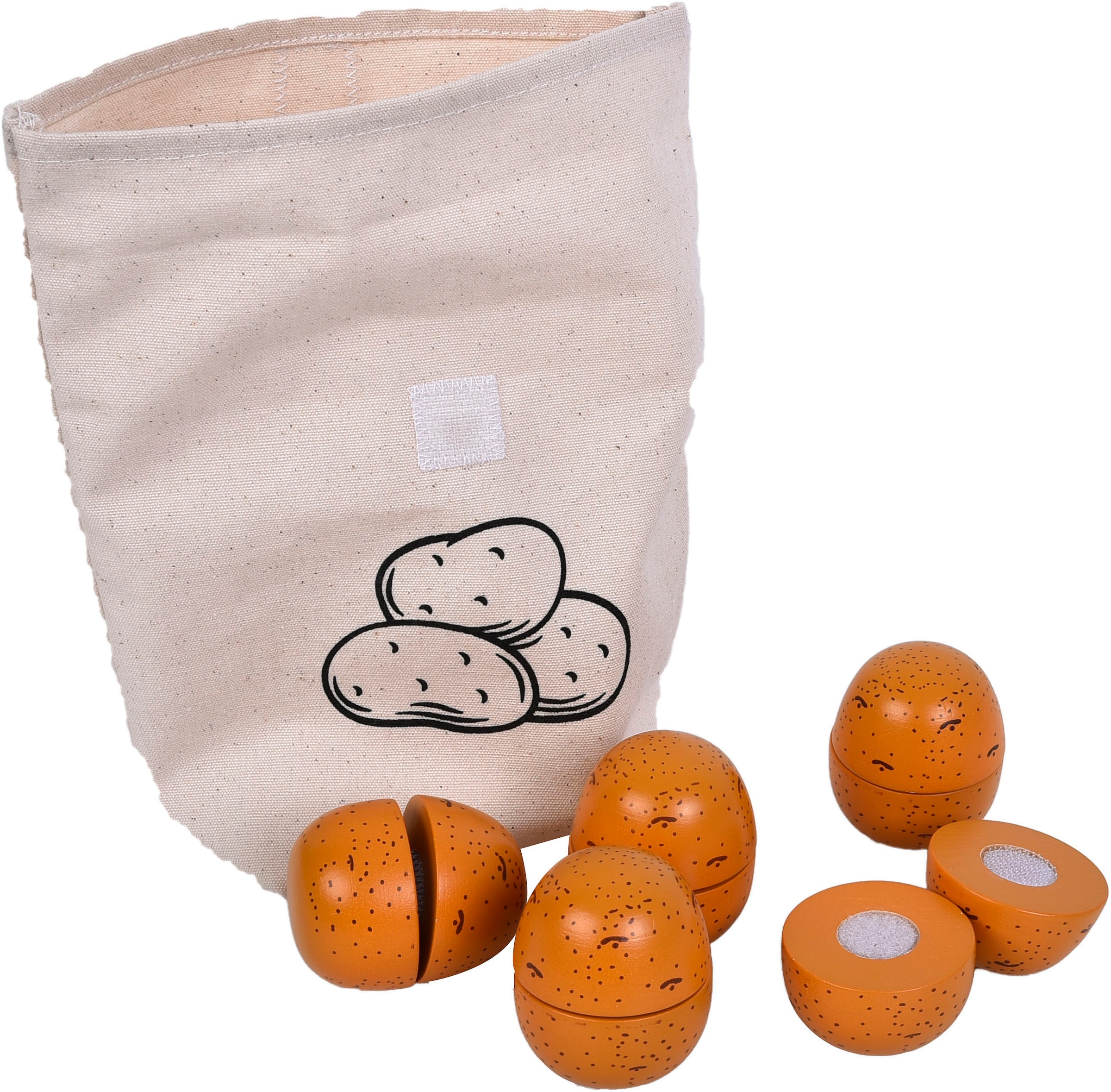 Tanner Spiellebensmittel »Holzkartoffeln zum Schneiden im schönen Baumwollsäckchen« FSC® - schützt Wald