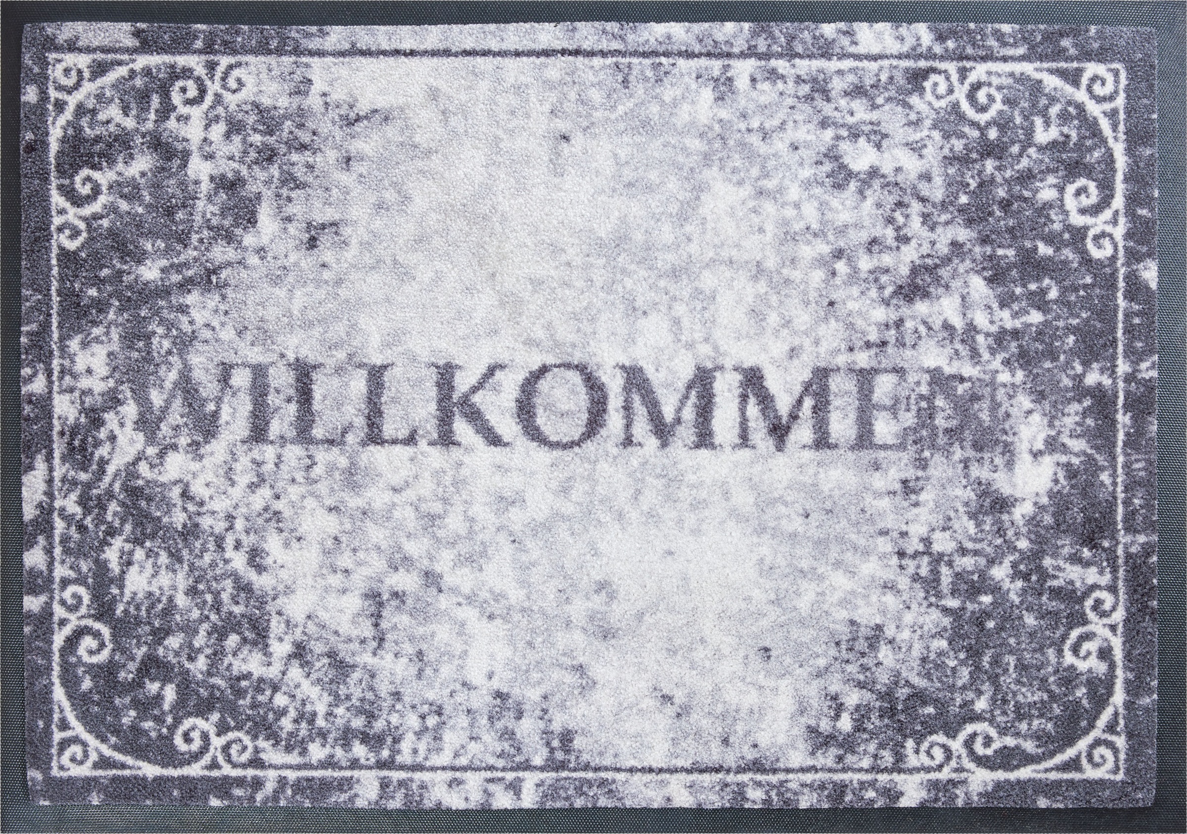 Grund Fussmatte »Willkommen«, rechteckig, 8 mm Höhe, Schmutzfangmatte, mit Spruch, In- und Outdoor geeignet, waschbar