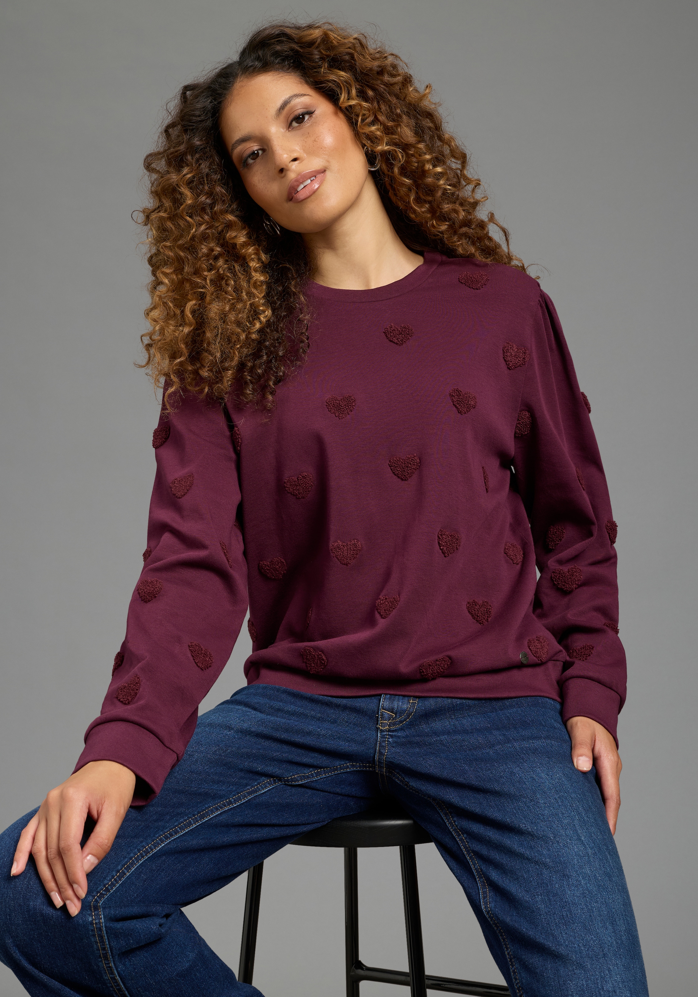 Image of KangaROOS Sweatshirt, mit Rundhalsausschnitt und Blende, bequeme Passform