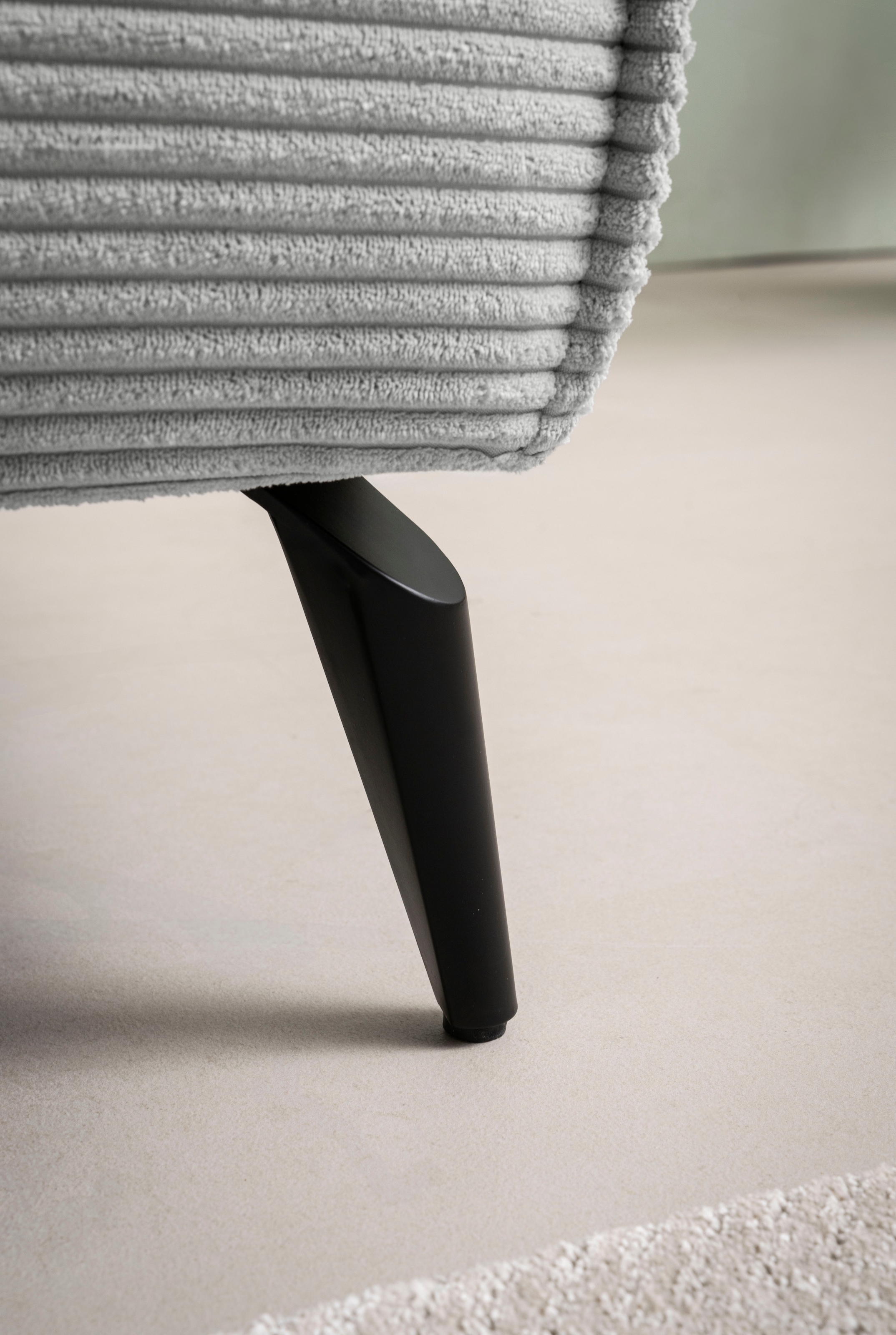 andas Ecksofa »TVINNU, L-Form in Cord, Sofa«, wahlweise Recamiere rechts/links, schwarze Füsse, bequemer Sitzkomfort
