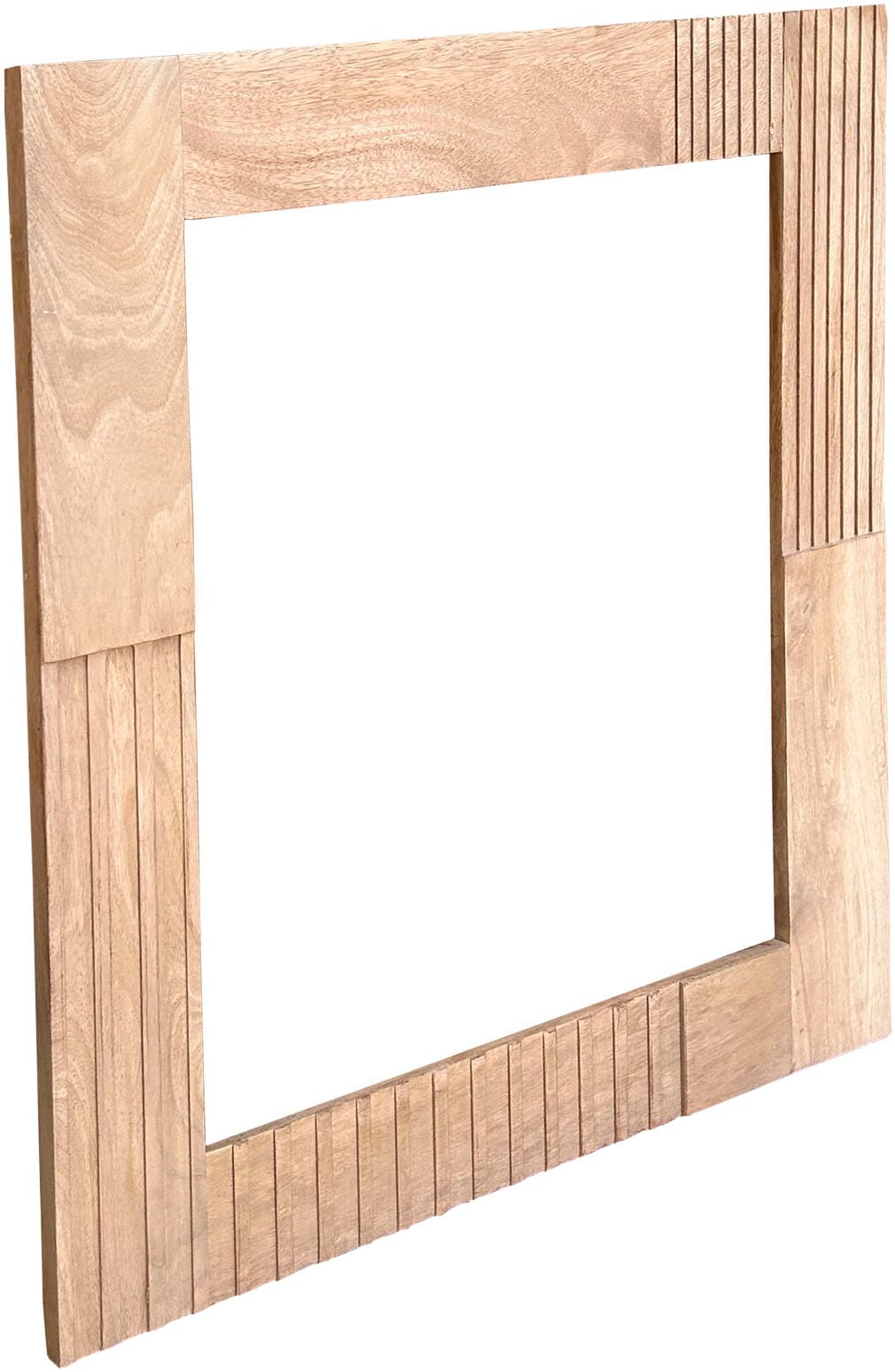 SIT Miroir mural »Broome aus Mangoholz mit 10 cm Rahmen & Lamellendesign« cadre massif en bois de manguier avec grain naturel et optique à lamelles