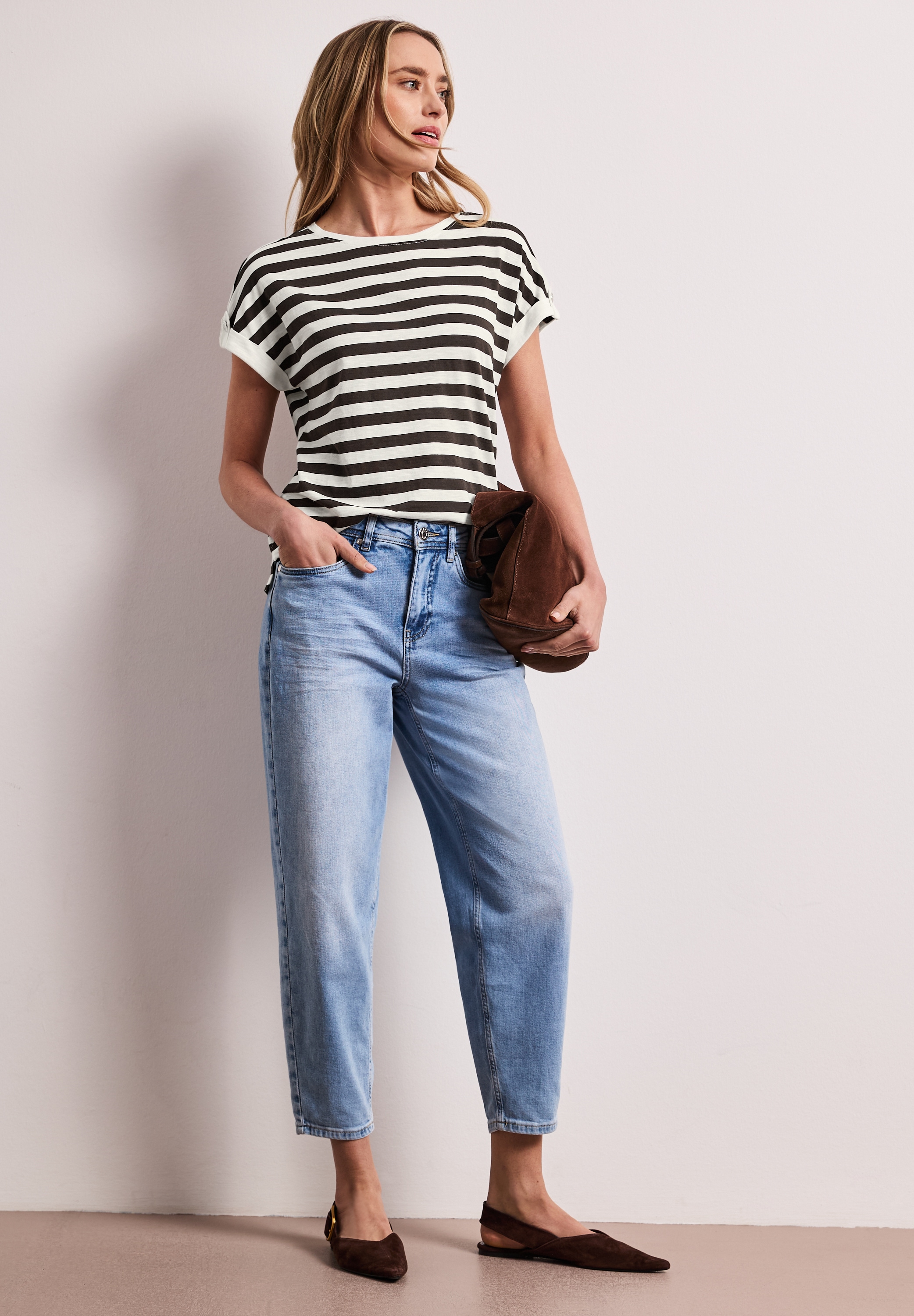 STREET ONE Shirttop Sommershirt mit Streifen