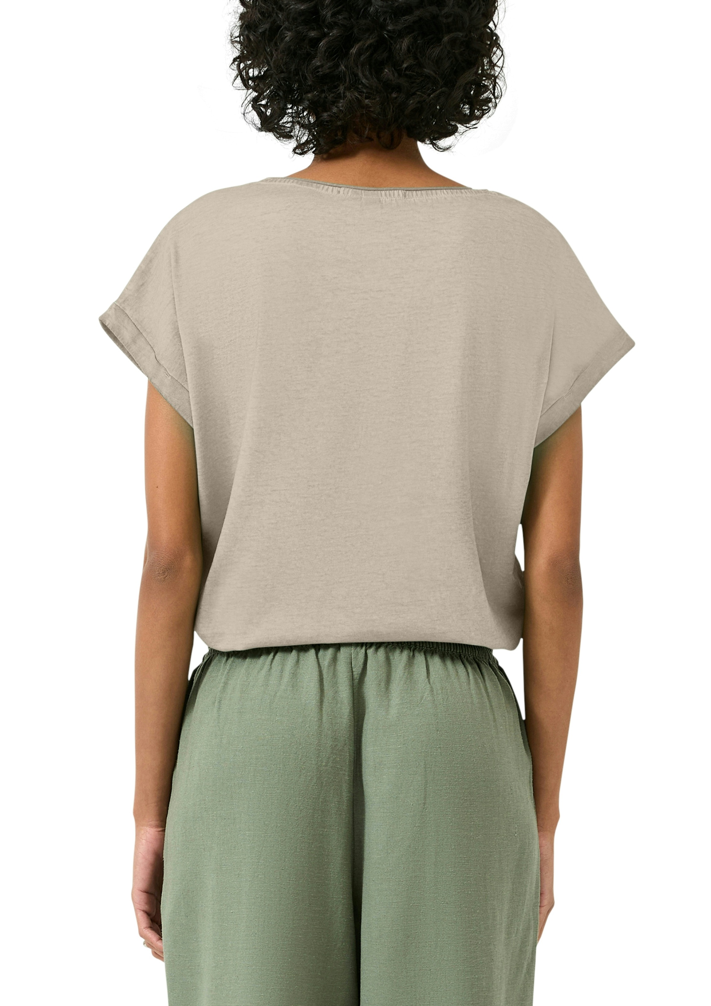 QS Shirt à col rond avec grand imprimé
