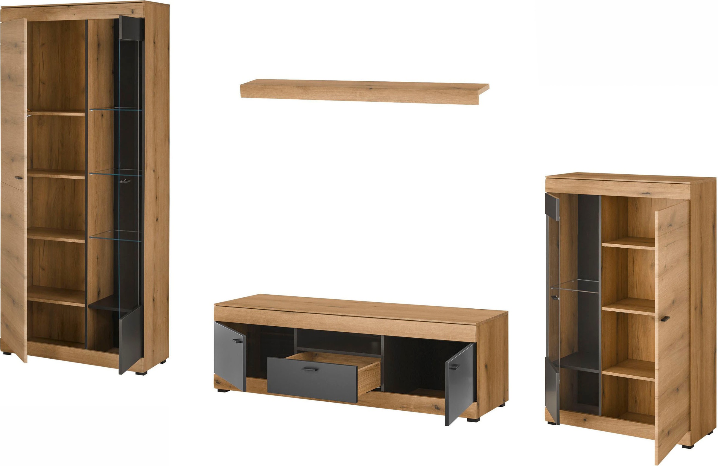 Home affaire Wohnwand »Soleto, zeitlose Anbauwand, Komplettset im modernen Stil« Komplett-Set, 4 Stk. tlg.