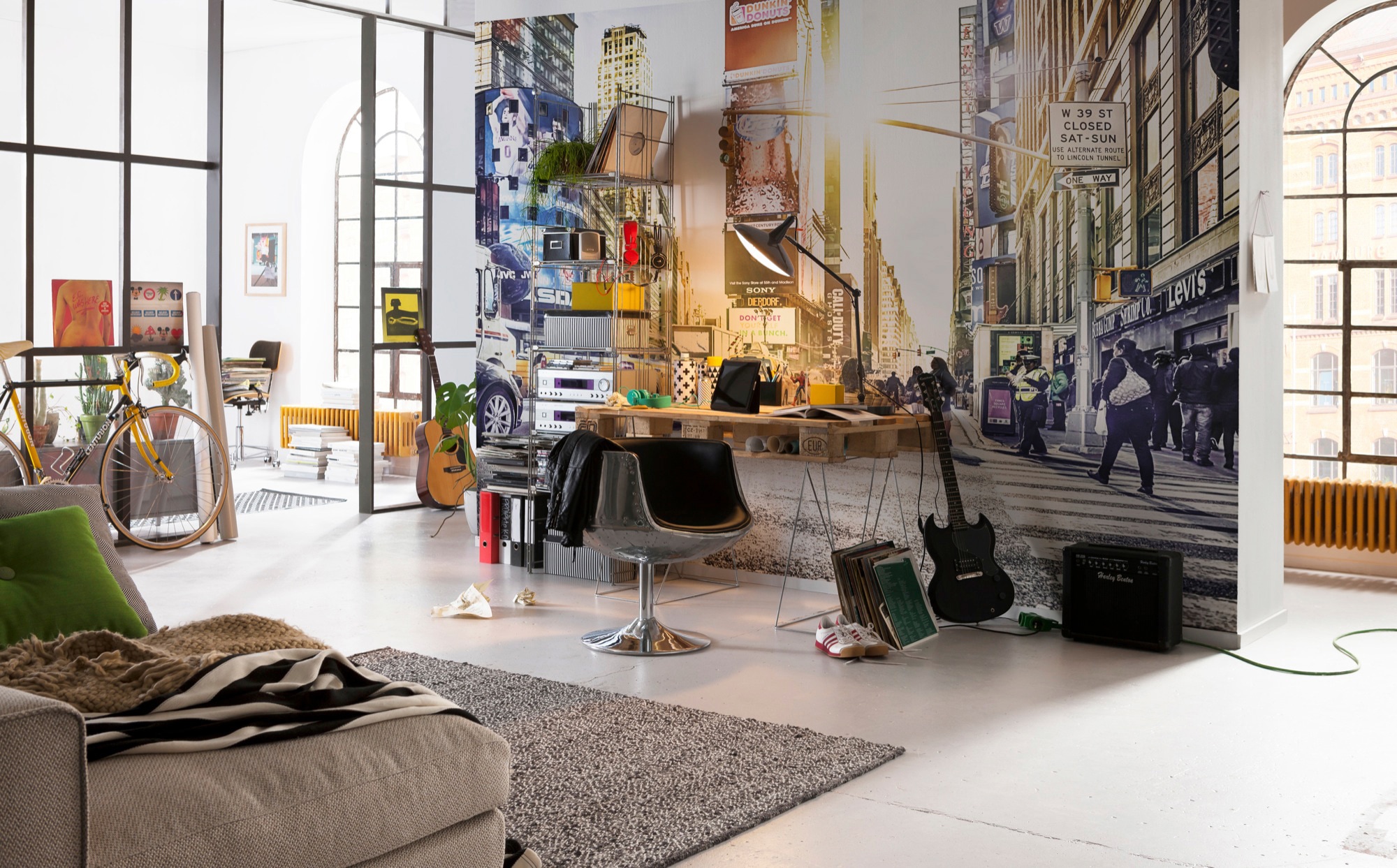 Komar Vliestapete »Vlies - Times Square - Grösse 368 x 248 cm«, bedruckt, Wohnzimmer, Schlafzimmer