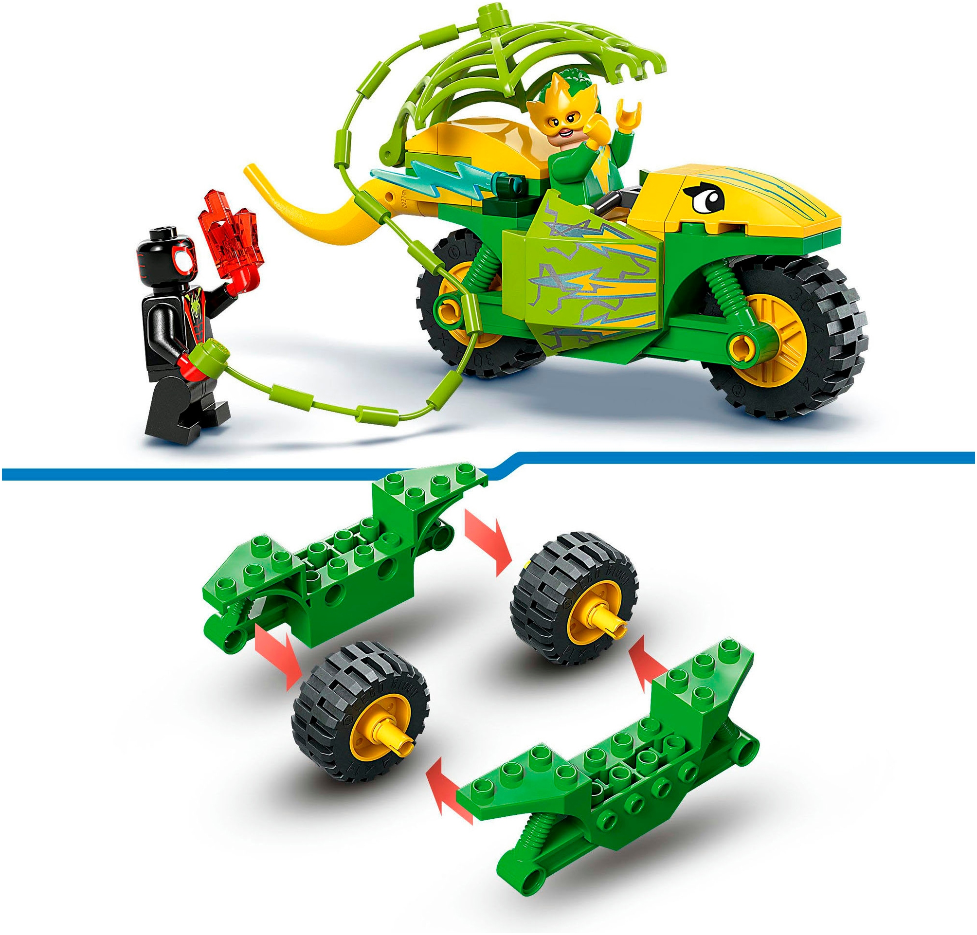 LEGO® Konstruktionsspielsteine »Actionspass mit Spin und Electro in ihren Dino-Flitzern (11198)« LEGO Spidey; Made in Europe