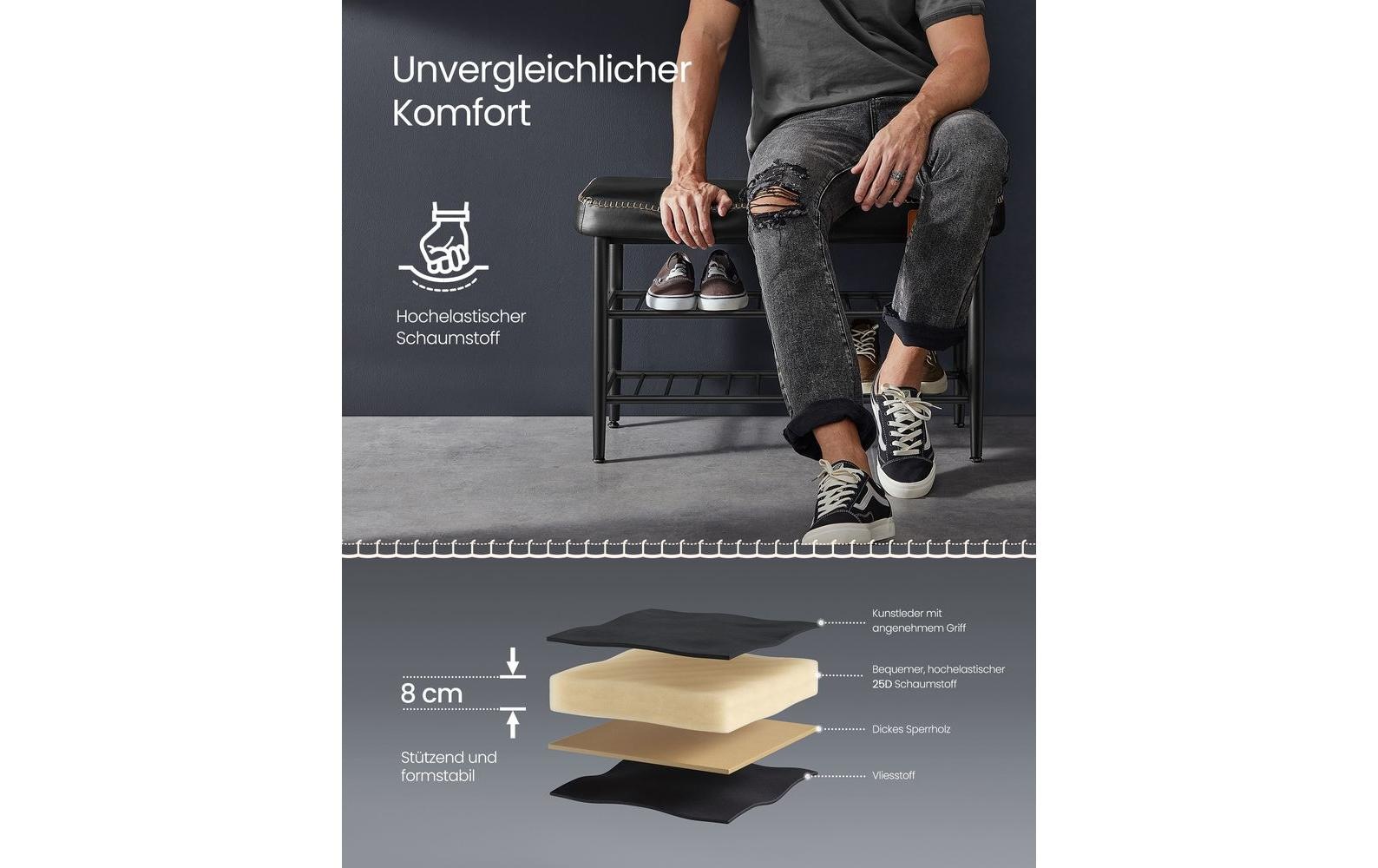 VASAGLE Schuhstapler »Ekho 80 x 50 cm Schwarz«