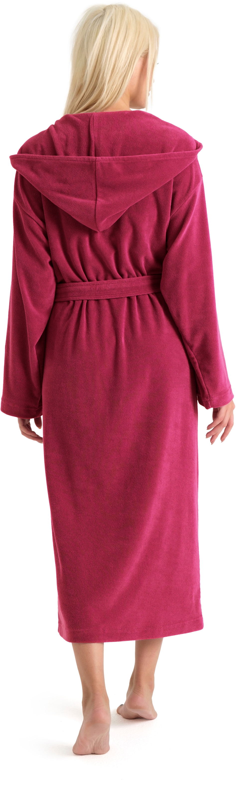 my home Damenbademantel »Jule, ideal für Sauna & Spa, Hotelbademantel, Morgenmantel« 1 Stk. tlg., einfarbiger Leichtfrottier-Bademantel, hoher Baumwollanteil, XS-4XL