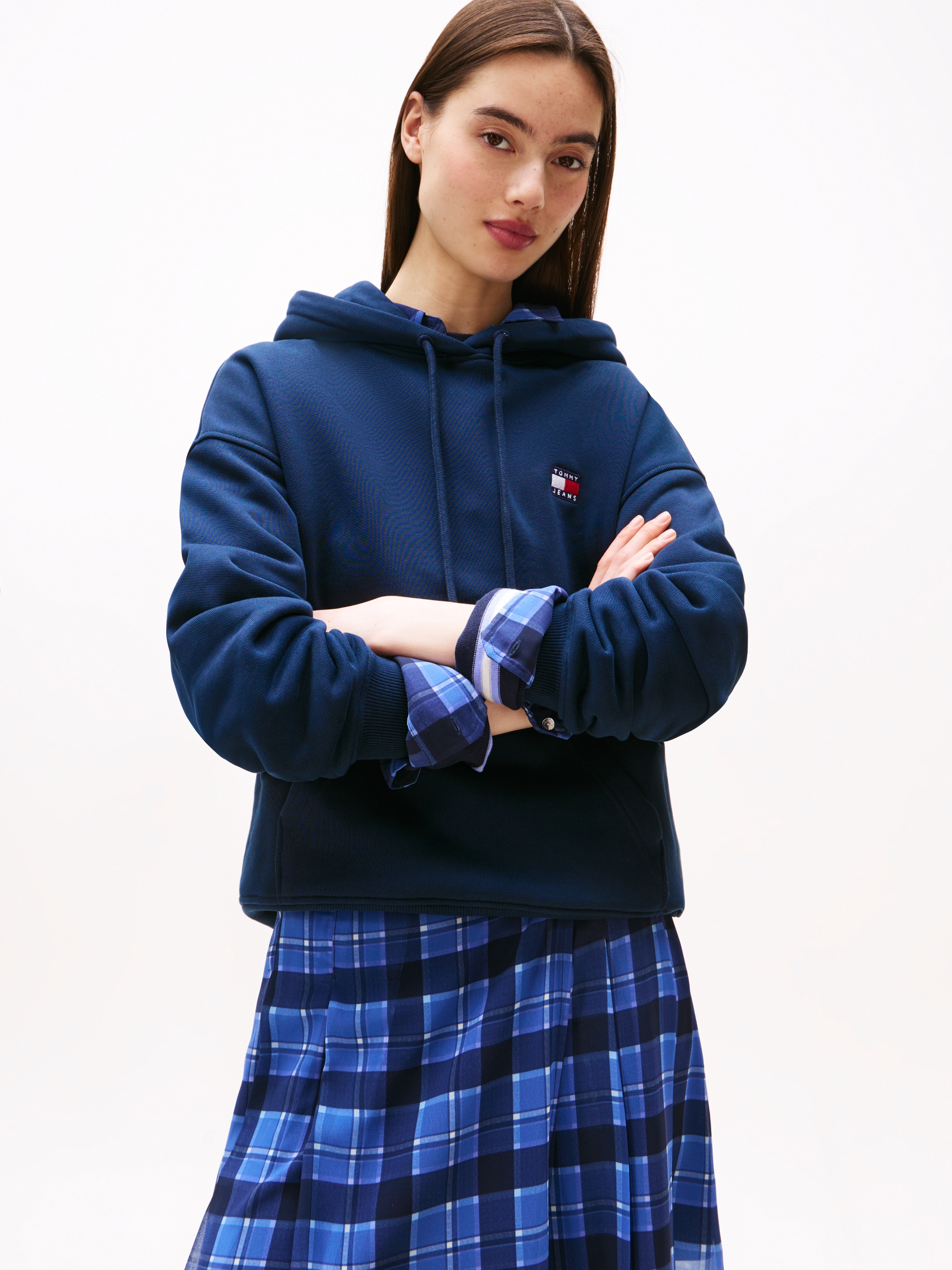 Image of Tommy Jeans Hoodie "TJW BXY BADGE HOODIE EXT", mit Logo-Badge