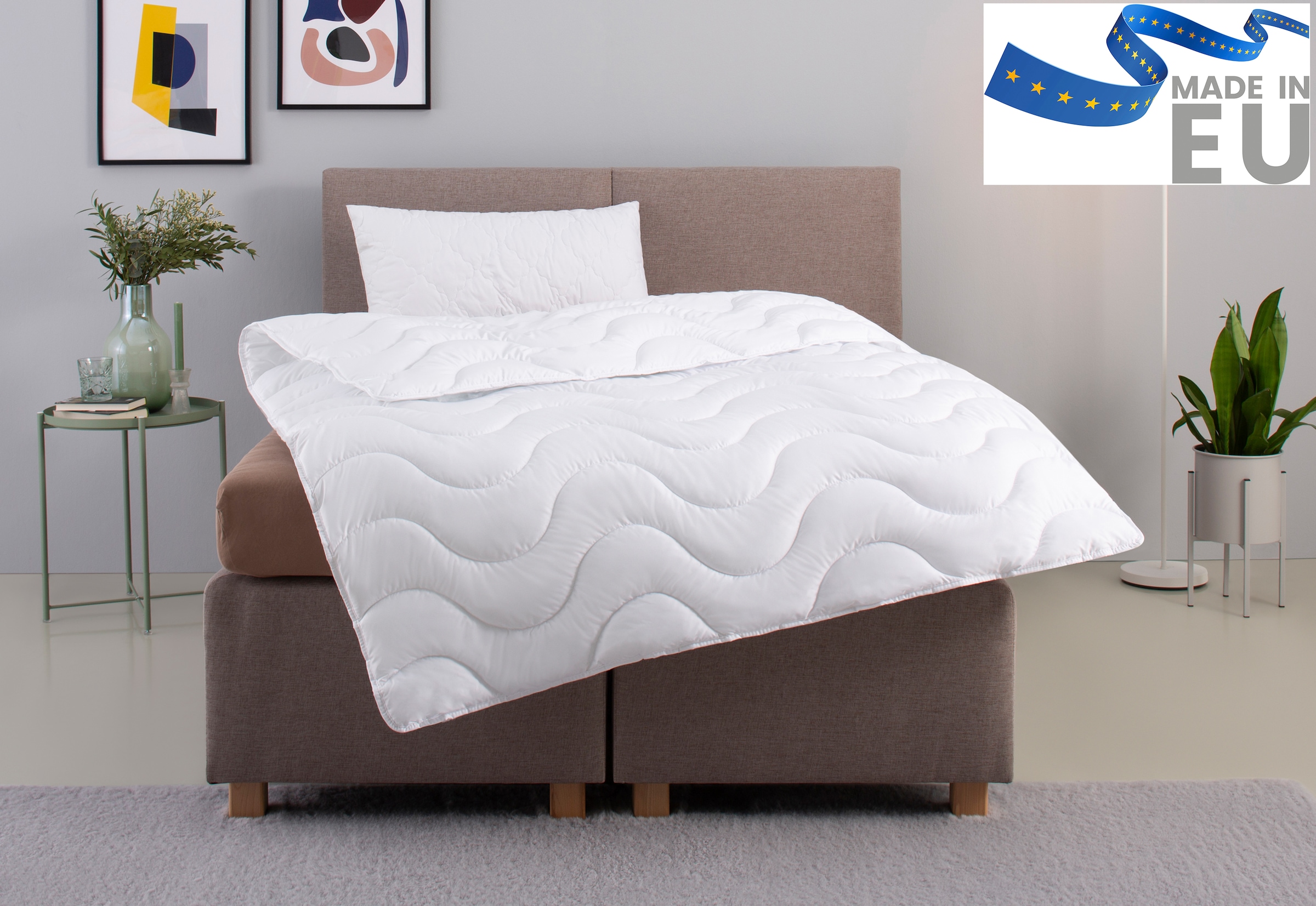 GOODproduct Microfaserbettdecke + Microfaserkissen »Mailo, Bettdecke 135x200 cm, 155x220 cm« 2-tlg., Set mit Kissen 80x80 cm, Sommer, Winter