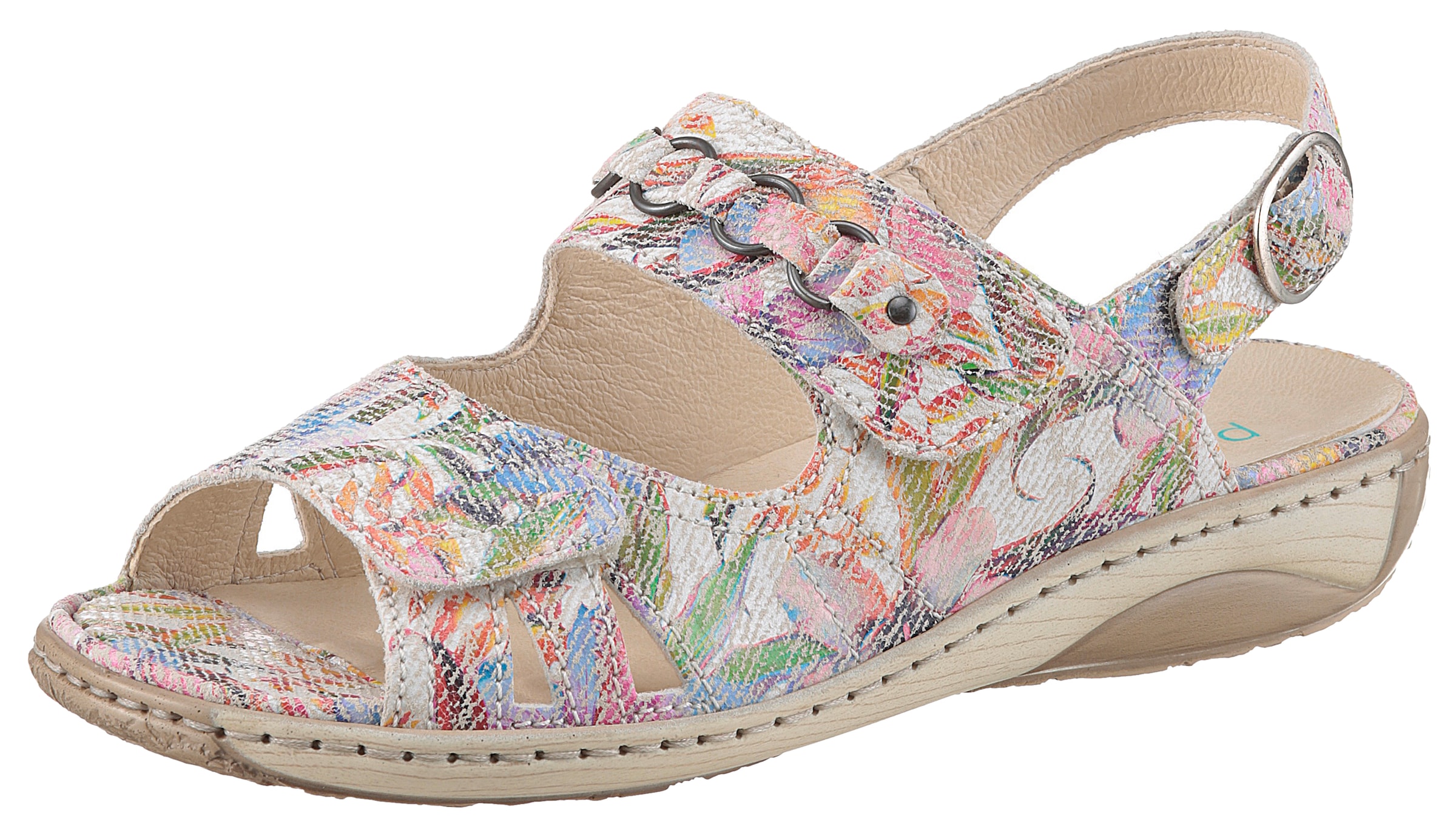 Image of Waldläufer Sandale "GARDA", Sommerschuh, Klettschuh, Sandalette in Bequemweite G (= weit)