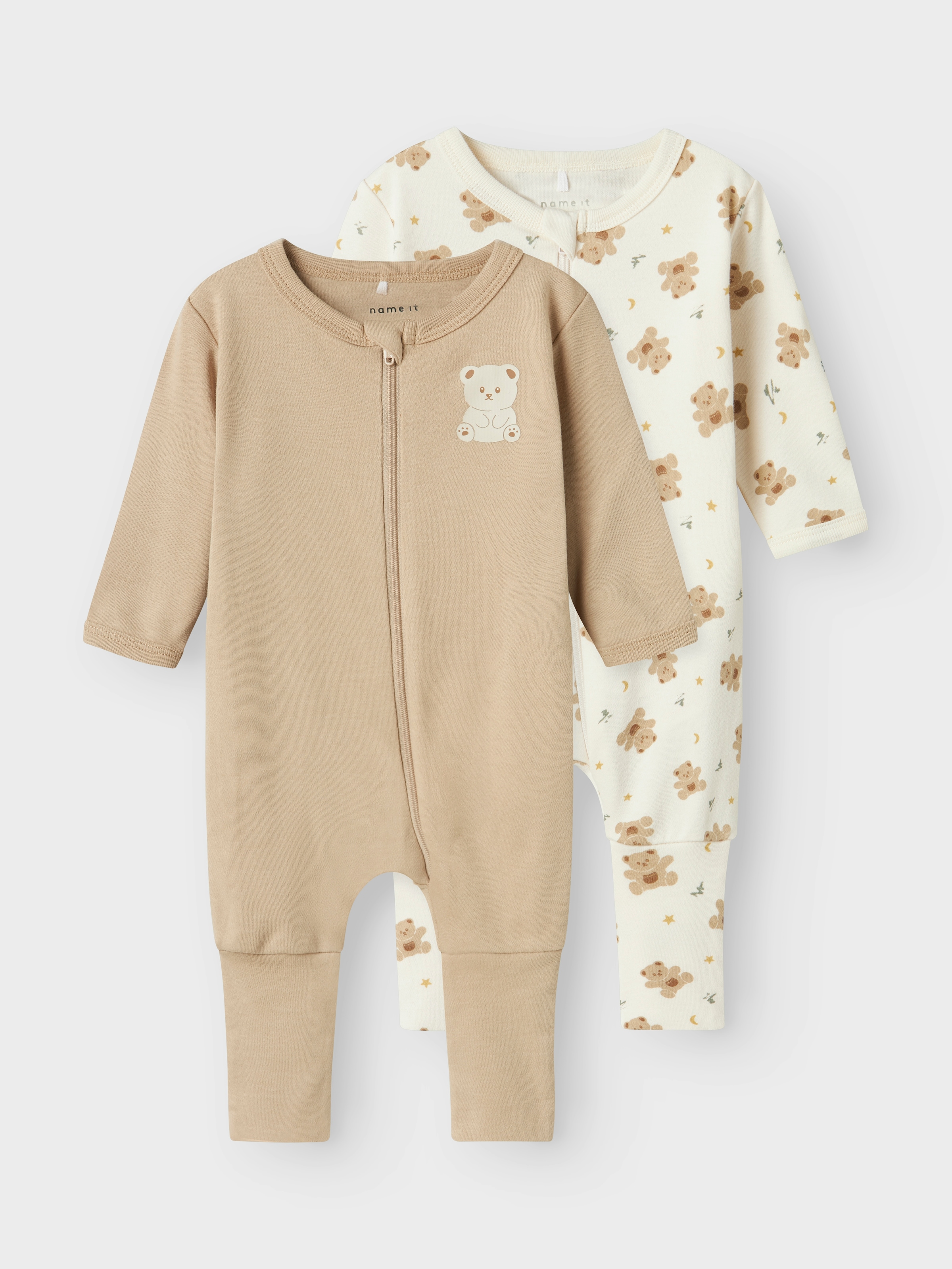 Image of Name It Schlafoverall "NBNNIGHTSUIT 2P ZIP FF JET BEAR NOOS" Packung, 2 Stk.