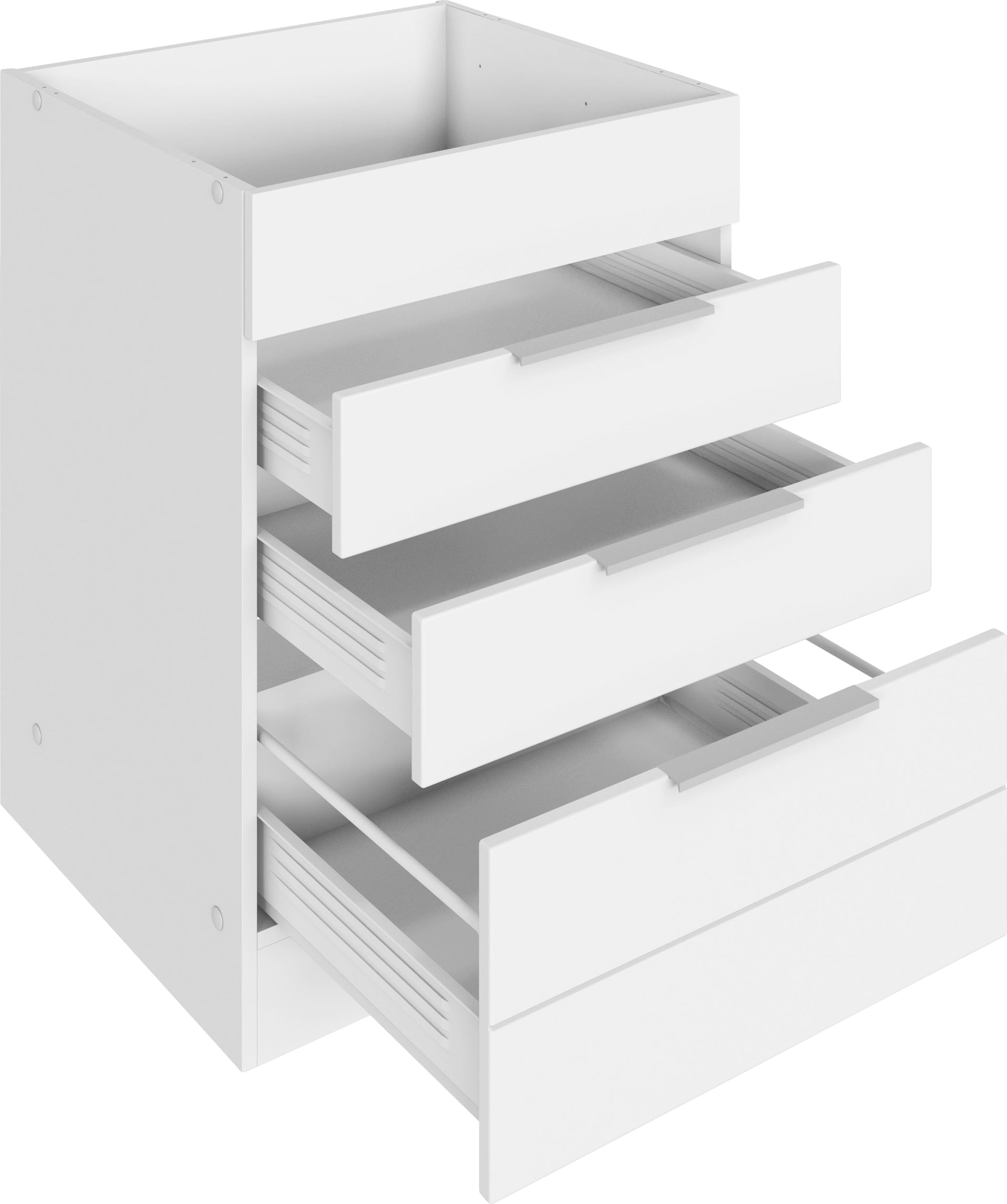 KOCHSTATION Kochfeldumbauschrank »KS-Luhe« 60 cm breit, hochwertige MDF-Fronten mit waagerechter Lisene