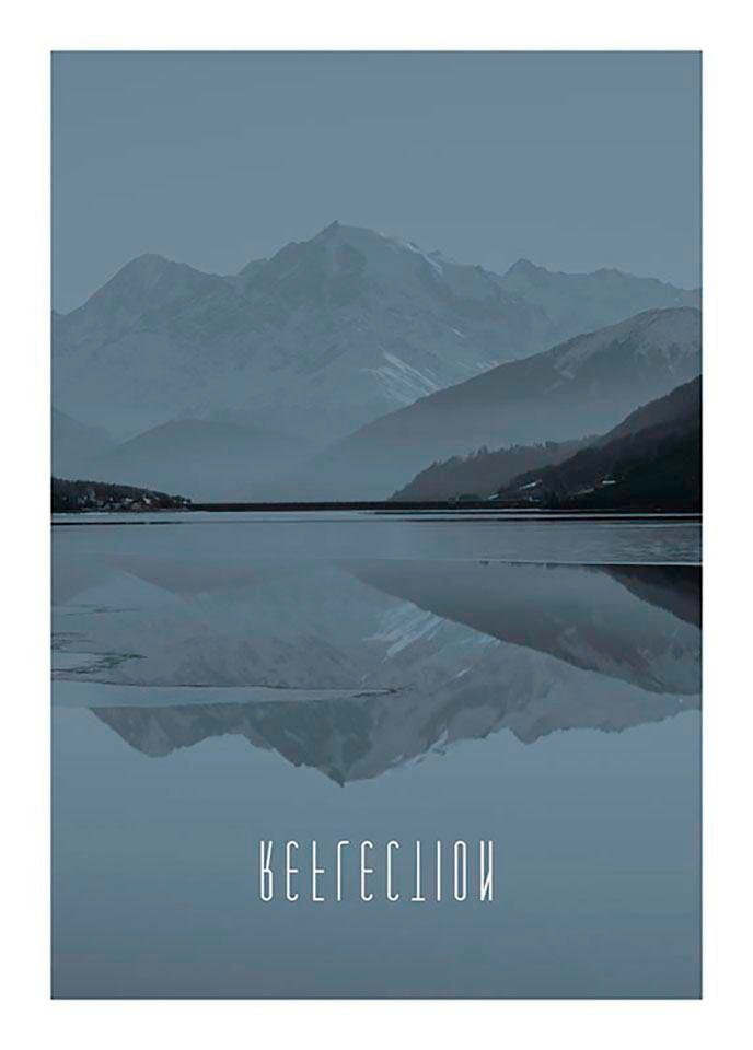 Image of Komar Poster »World Lake Reflection Steel«, Natur, Höhe: 40cm bei Ackermann Versand Schweiz