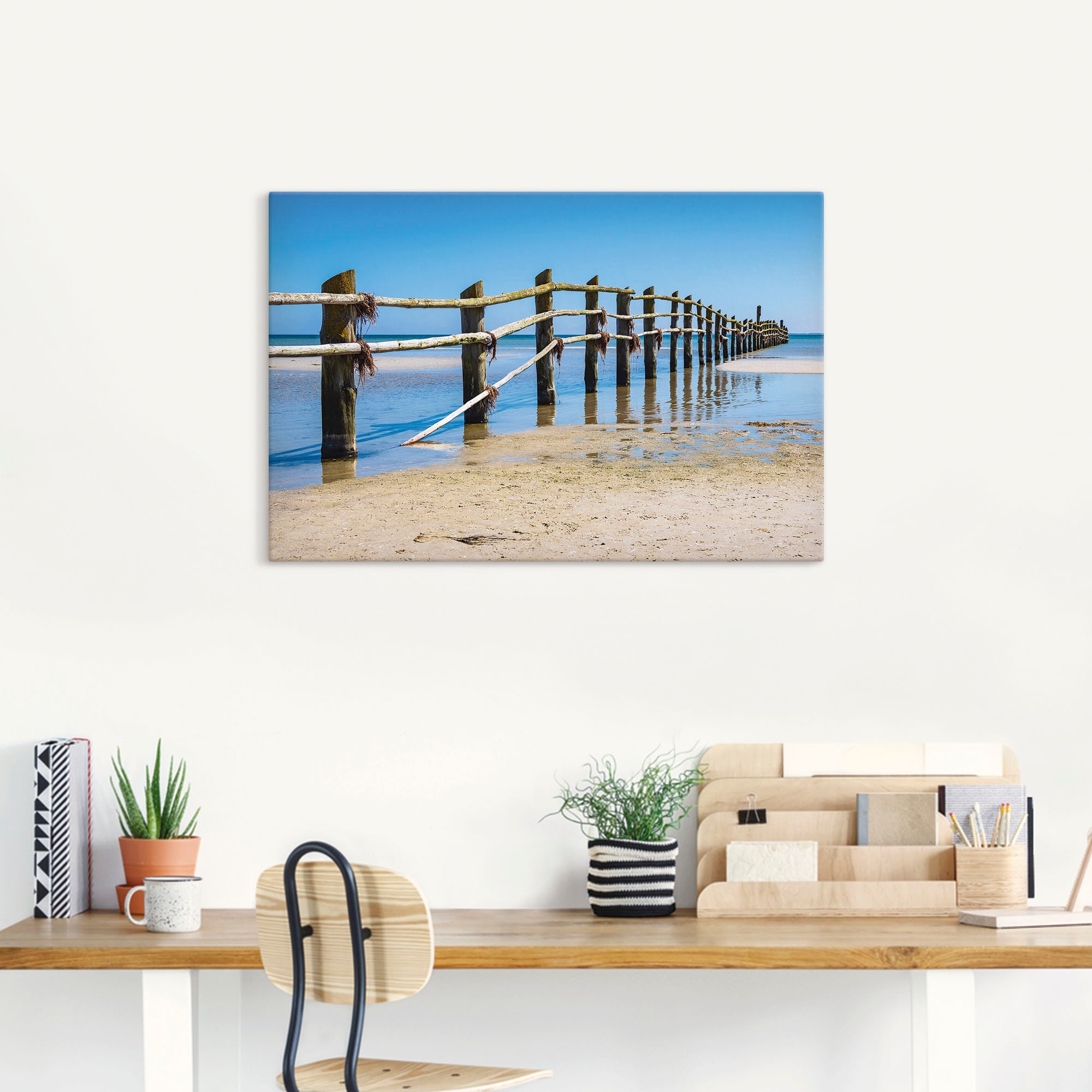 Artland Leinwandbild »Ostseeküste auf dem Fischland-Darss«, Strand, (1 St.), auf Keilrahmen gespannt