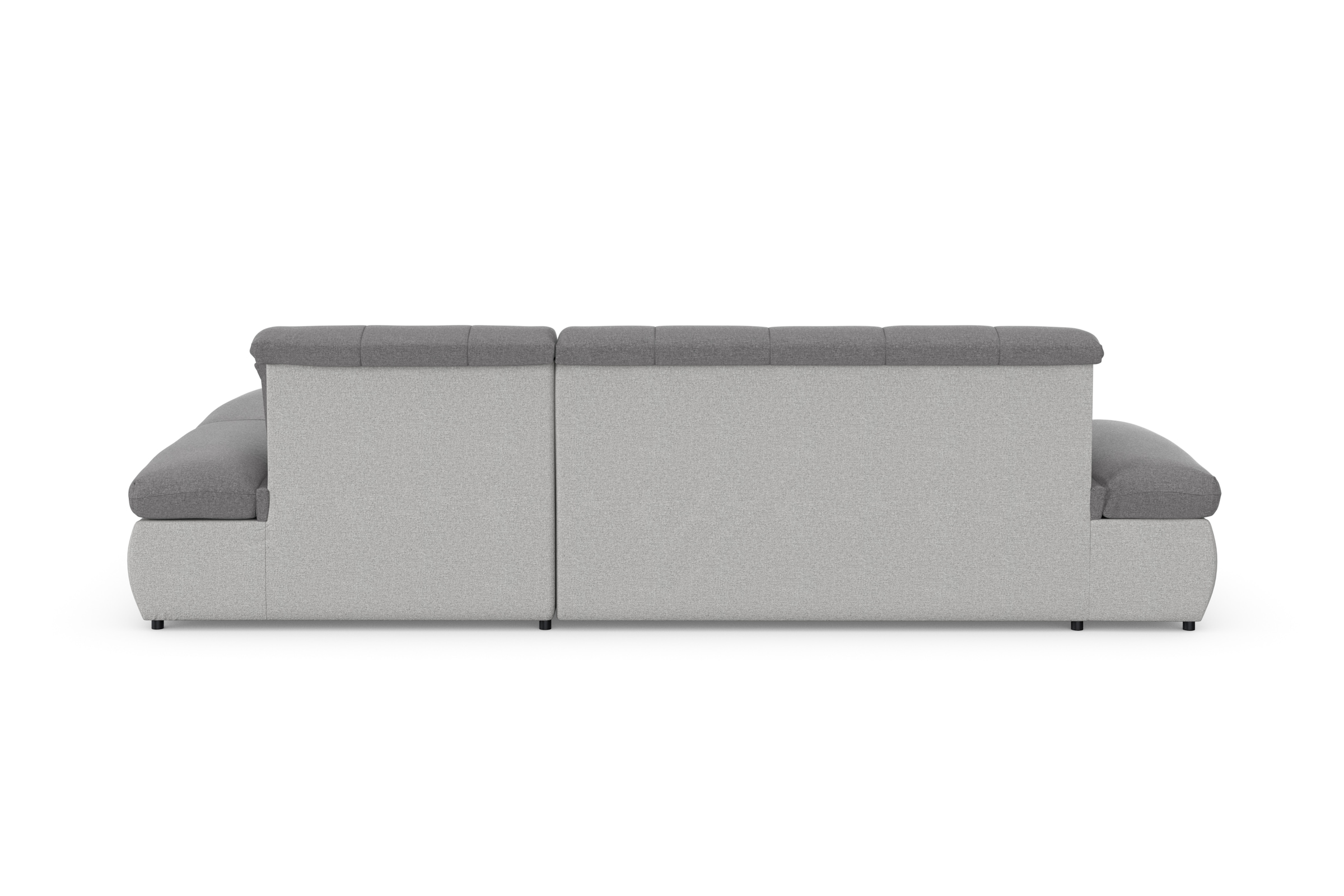 DOMO collection Ecksofa »Moric, L-Form, XXL-Sofa - Breite 300cm«, wahlweise mit Bettfunktion und Armteilverstellung, silberfarben-grau